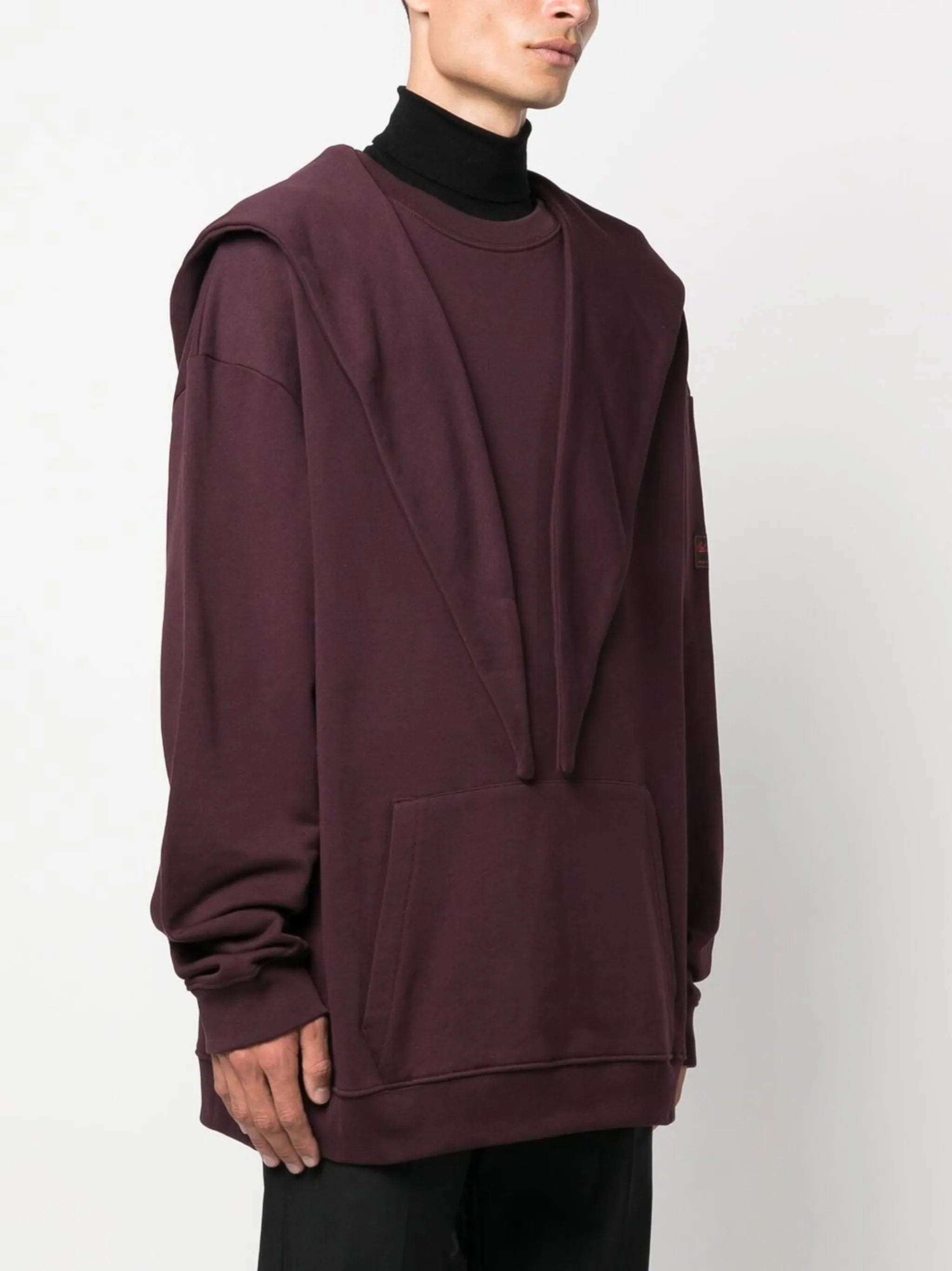 deconstructed cotton hoodie