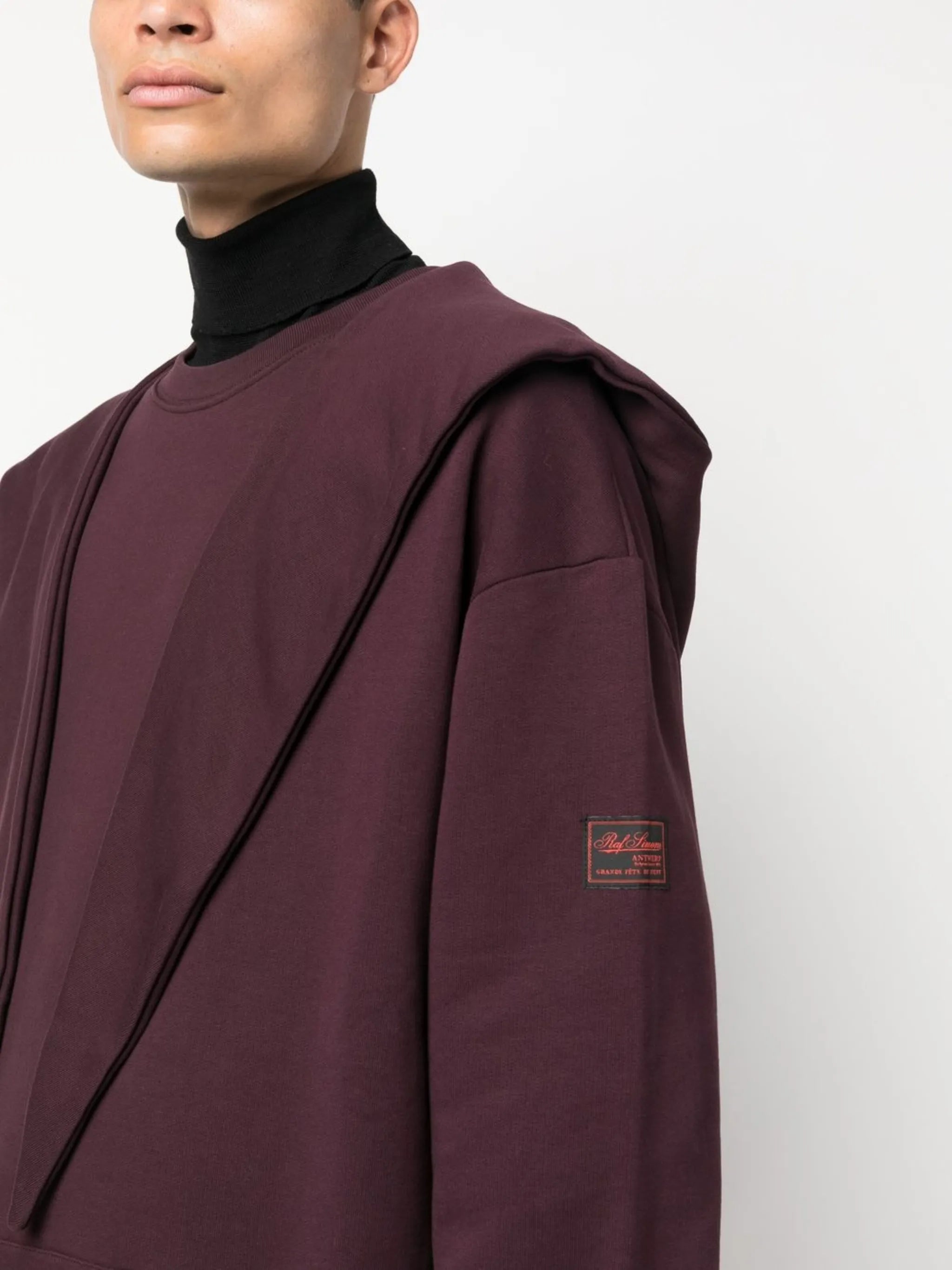deconstructed cotton hoodie