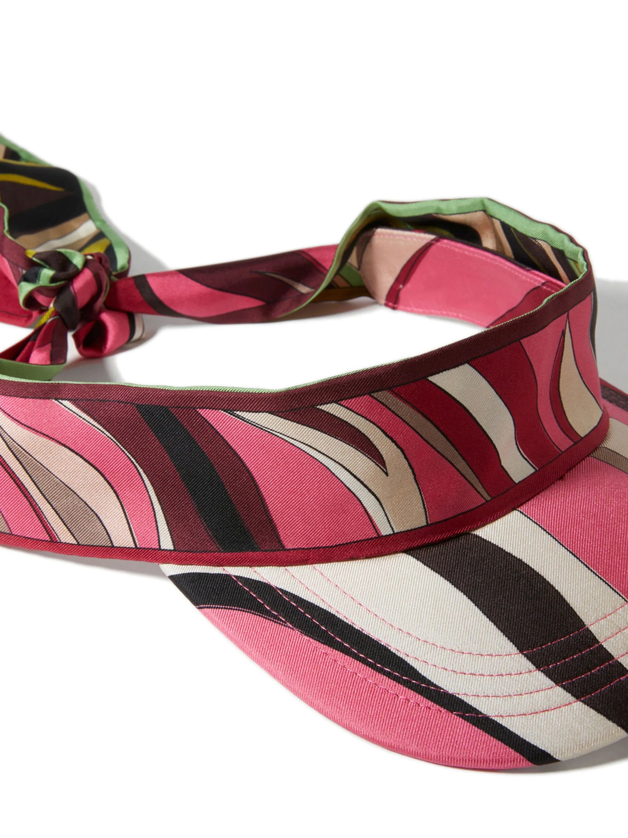 graphic-print silk visor