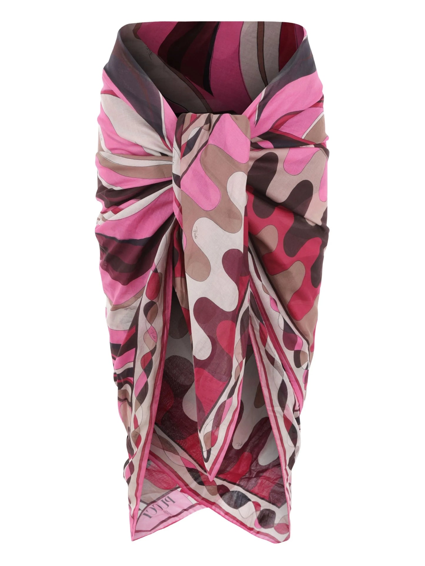 geometric swirl-print sarong