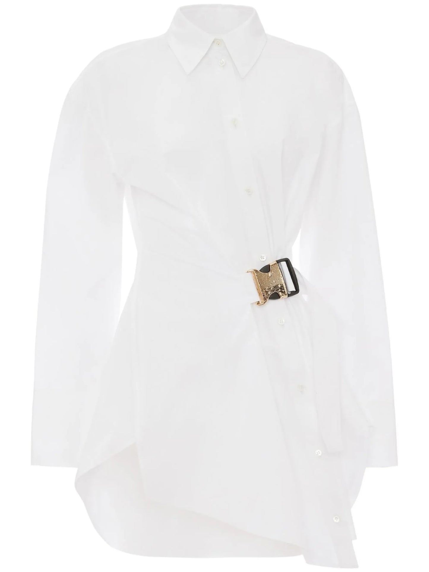 asymmetric buckled shirt