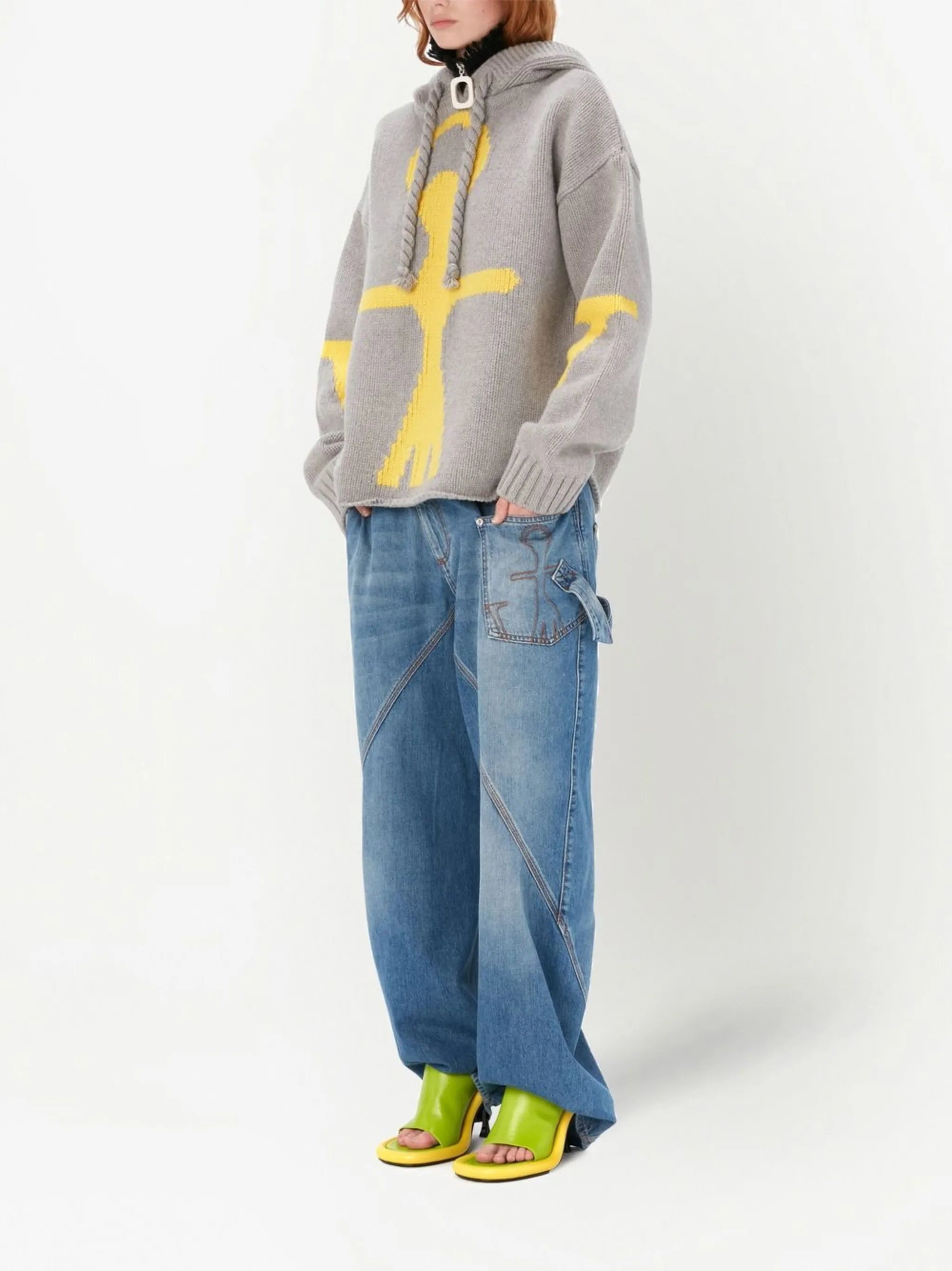 anchor logo-detail knit hoodie