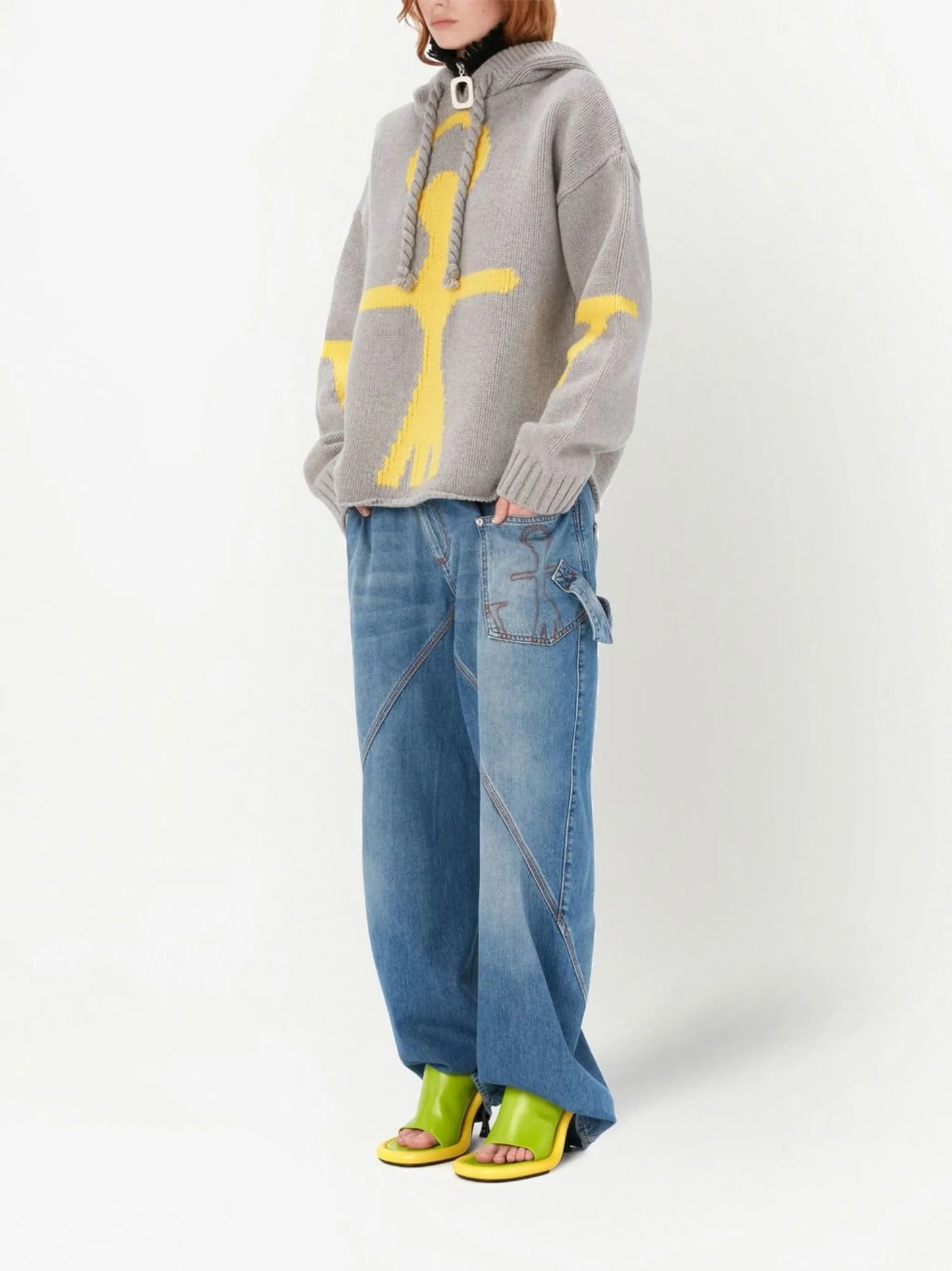 anchor logo-detail knit hoodie