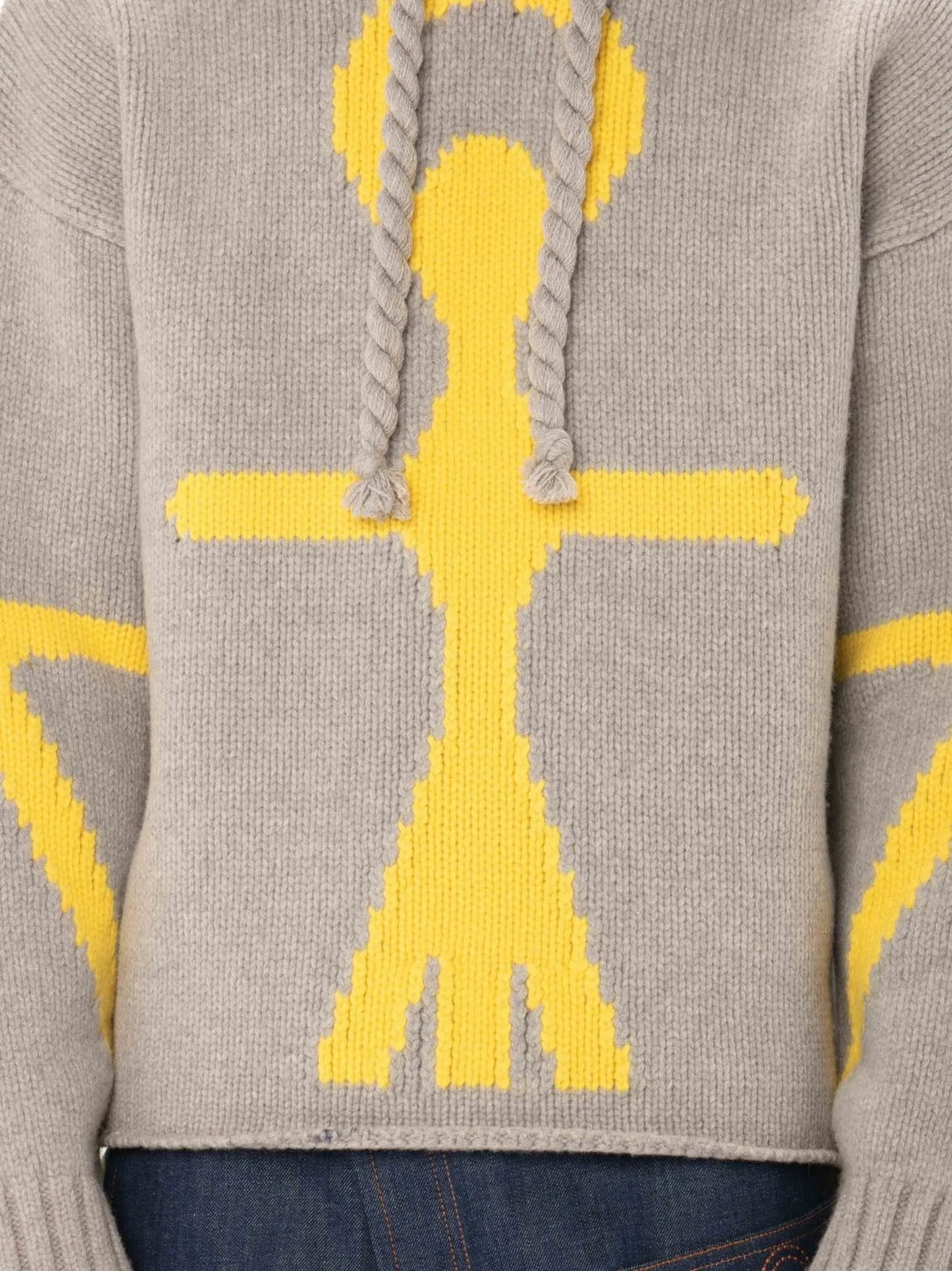 anchor logo-detail knit hoodie