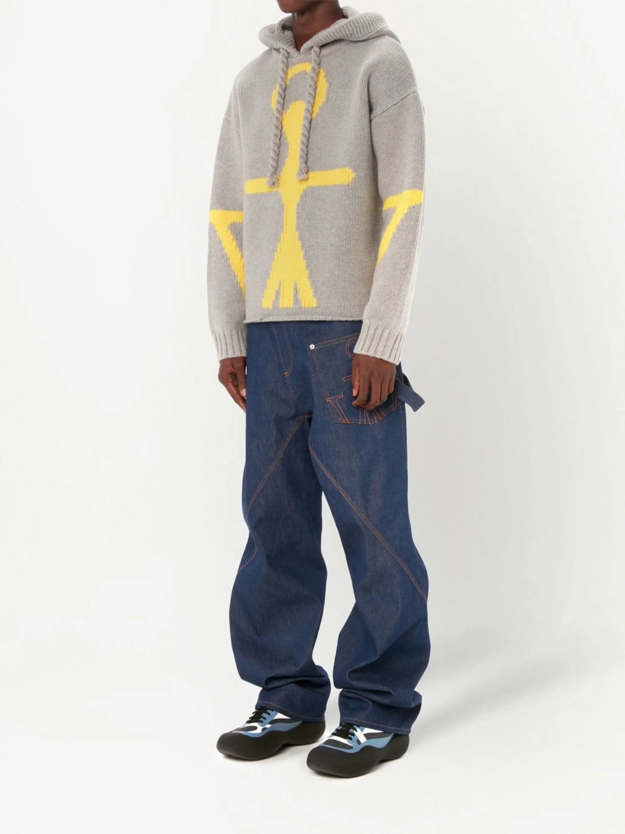 anchor logo-detail knit hoodie