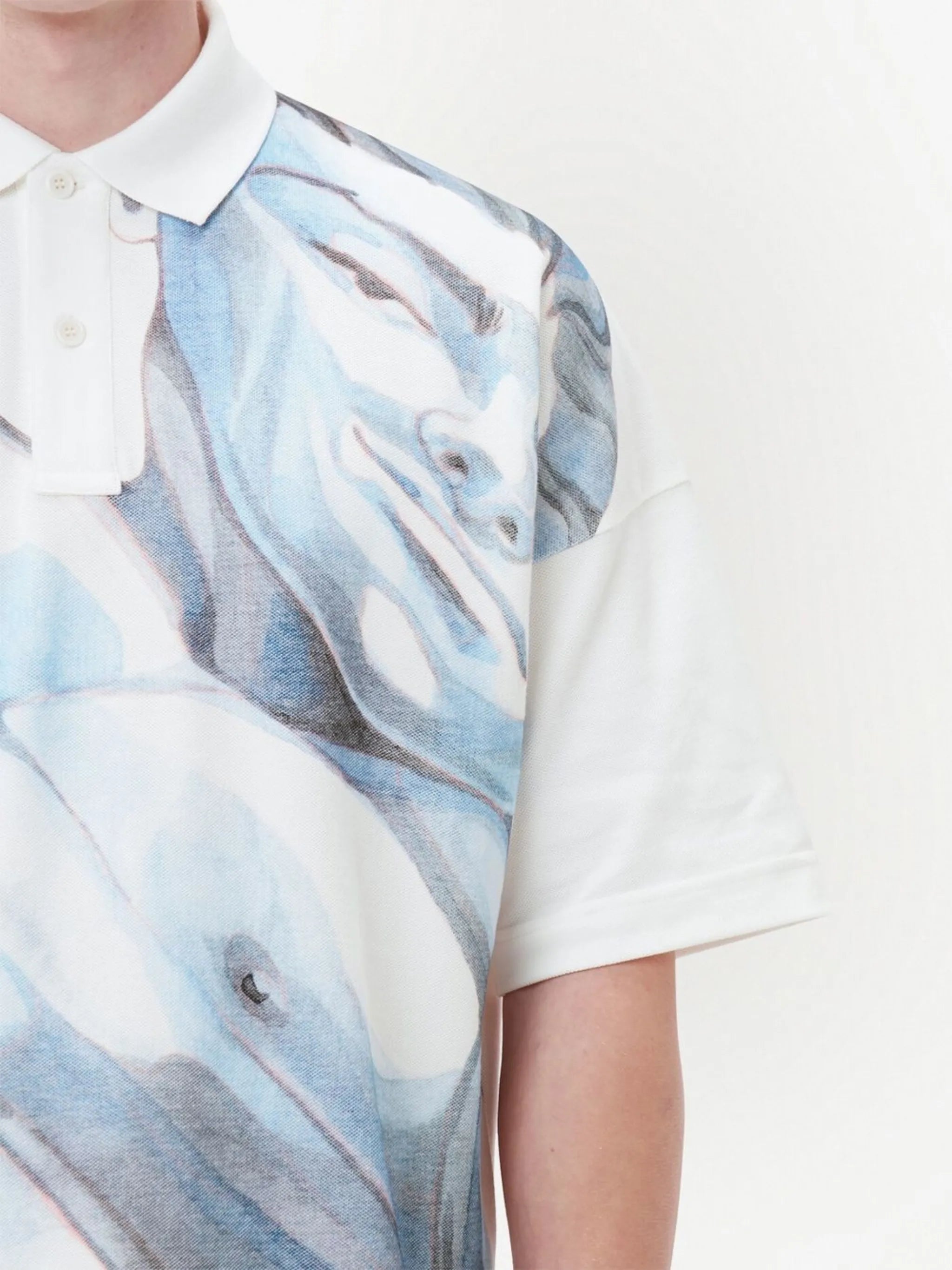 graphic-print short-sleeved polo shirt