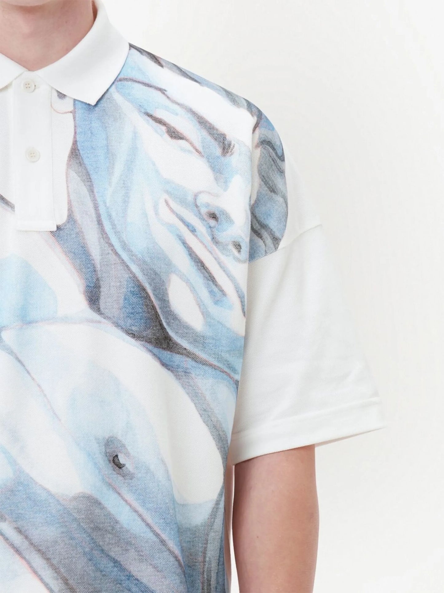 graphic-print short-sleeved polo shirt