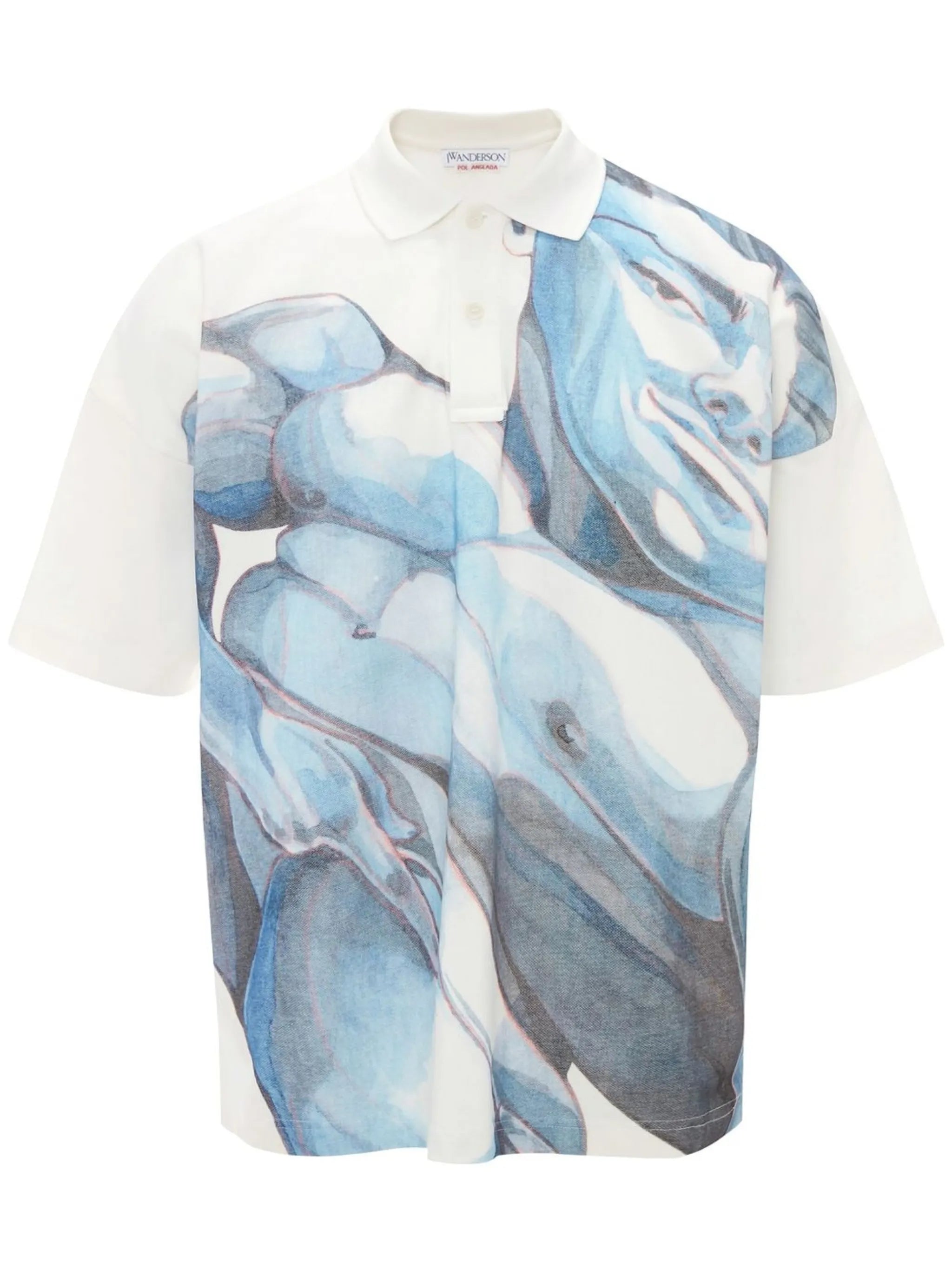 graphic-print short-sleeved polo shirt