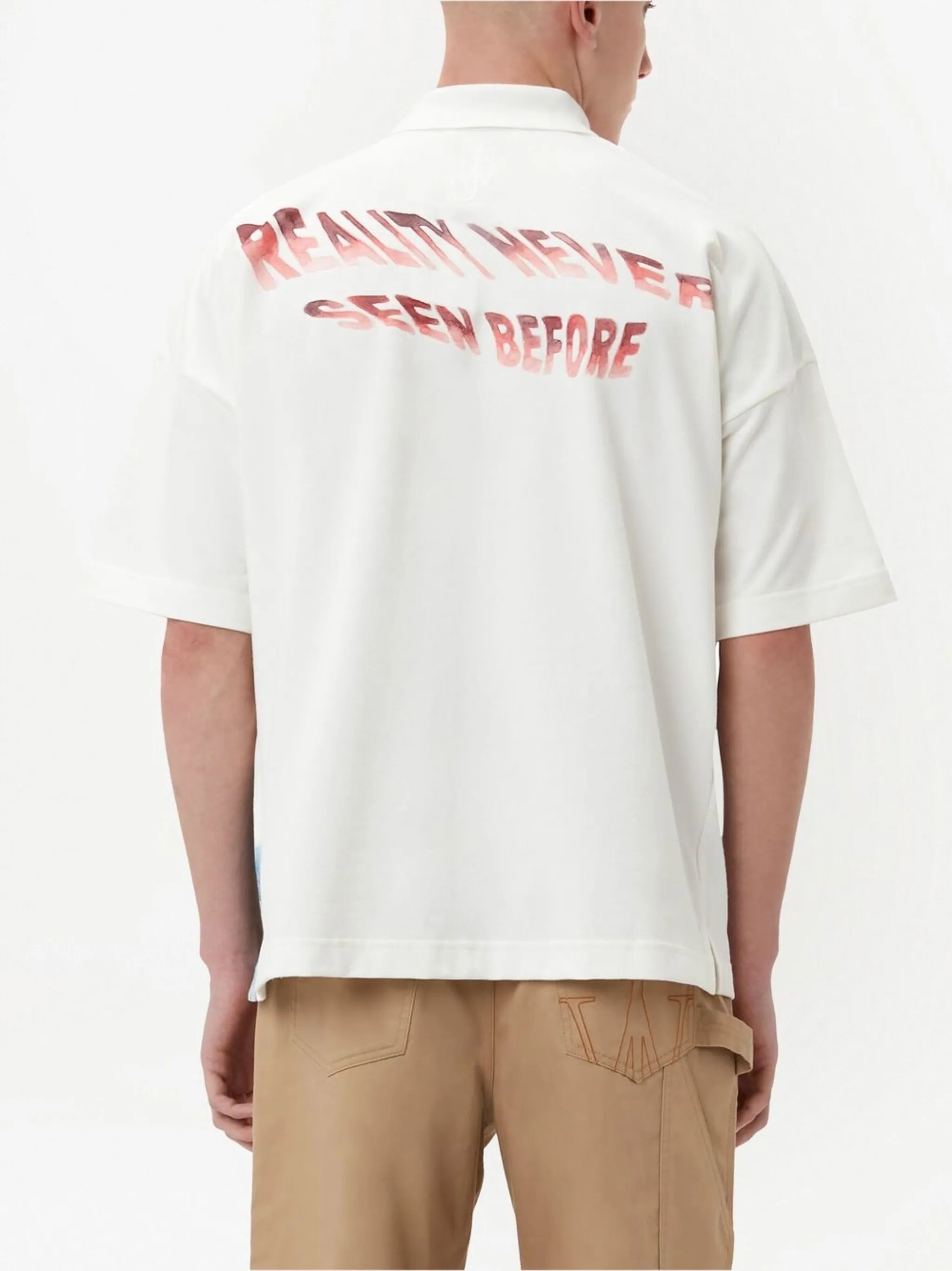graphic-print short-sleeved polo shirt