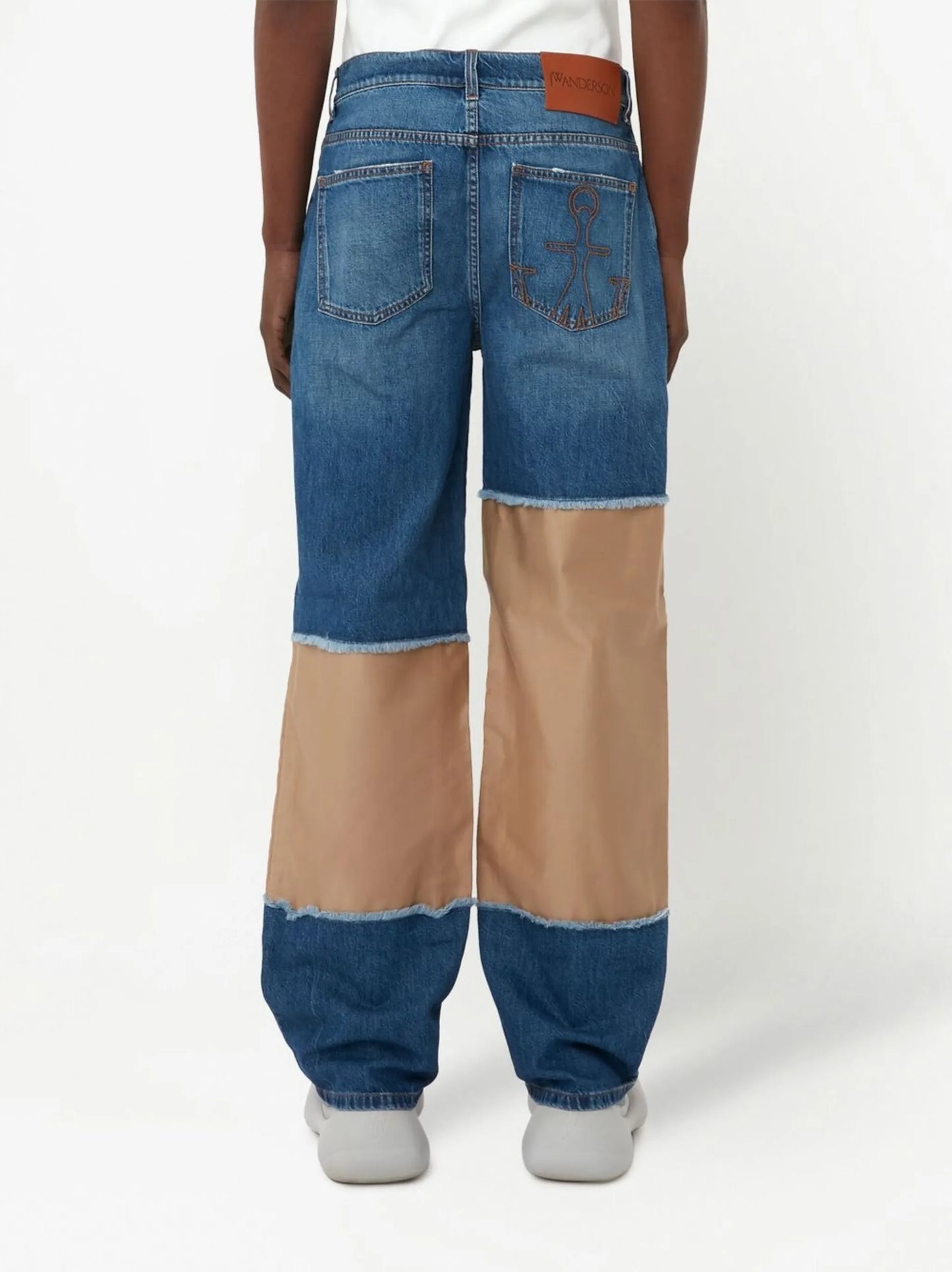Blue Distressed Straight Leg Jeans