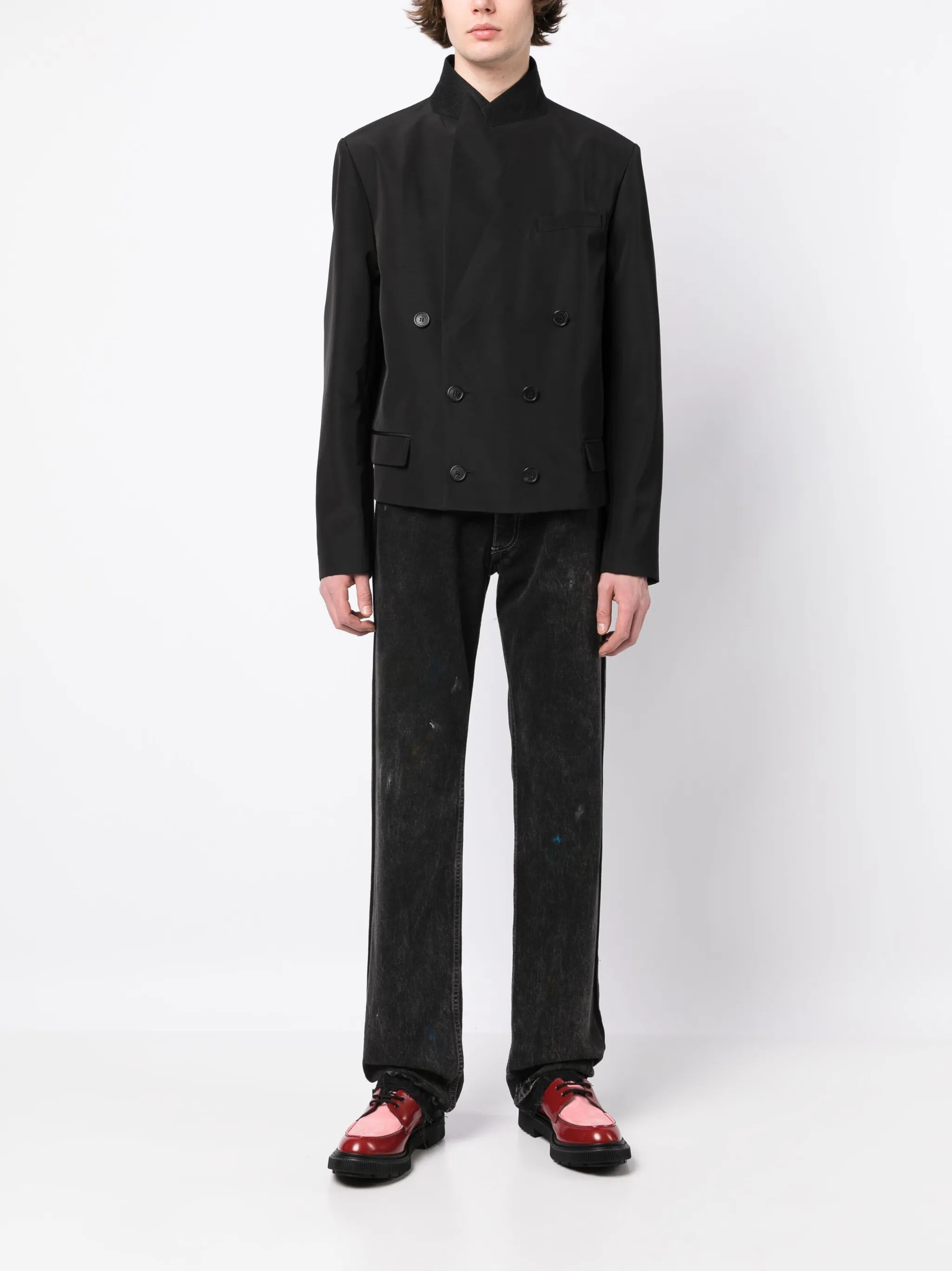 double-breasted wool jacket