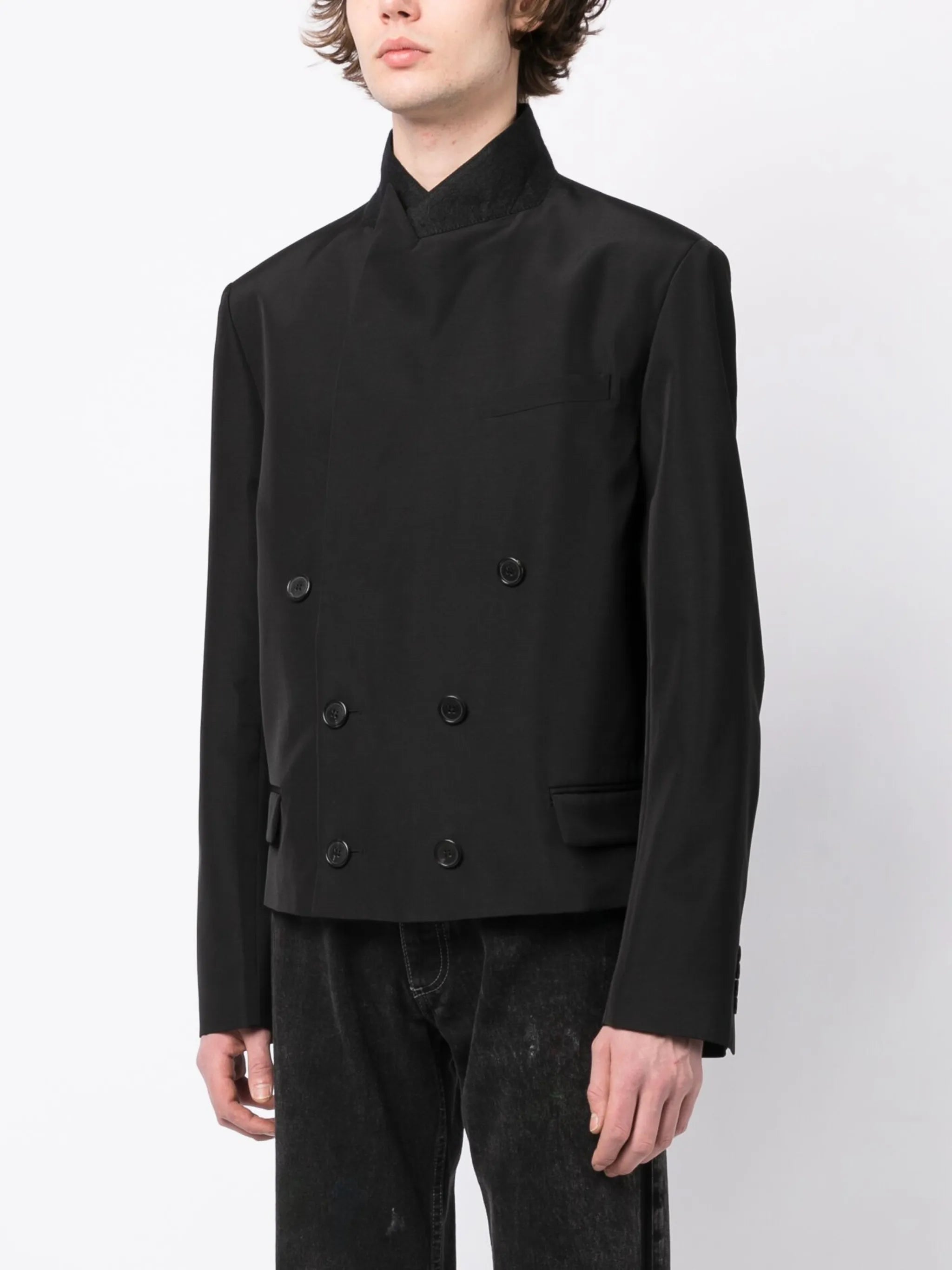 double-breasted wool jacket