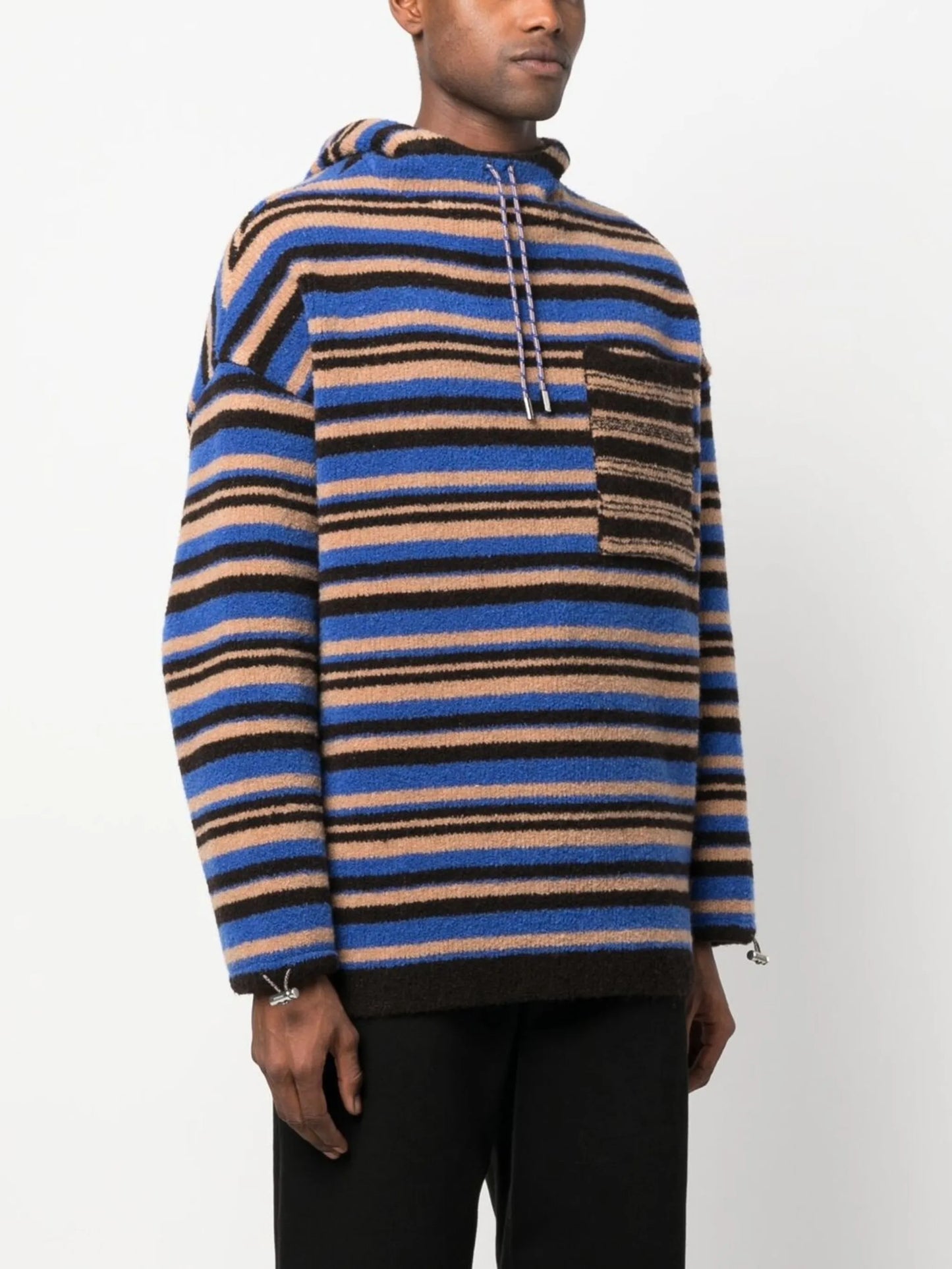 striped knitted hoodie