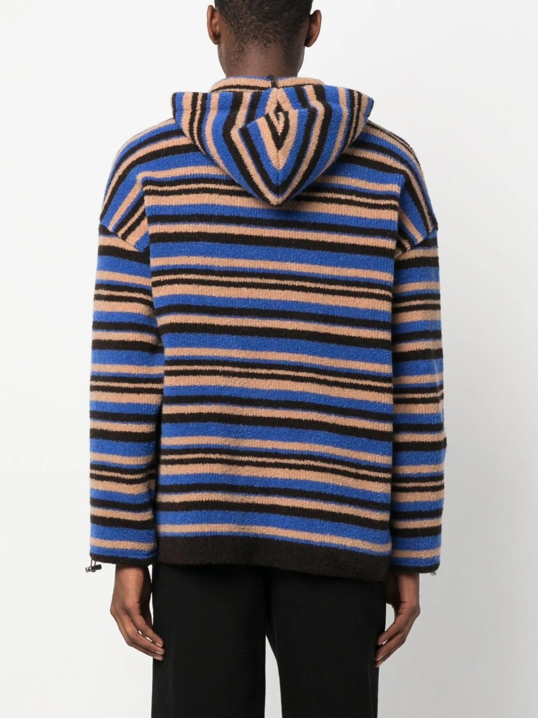 striped knitted hoodie