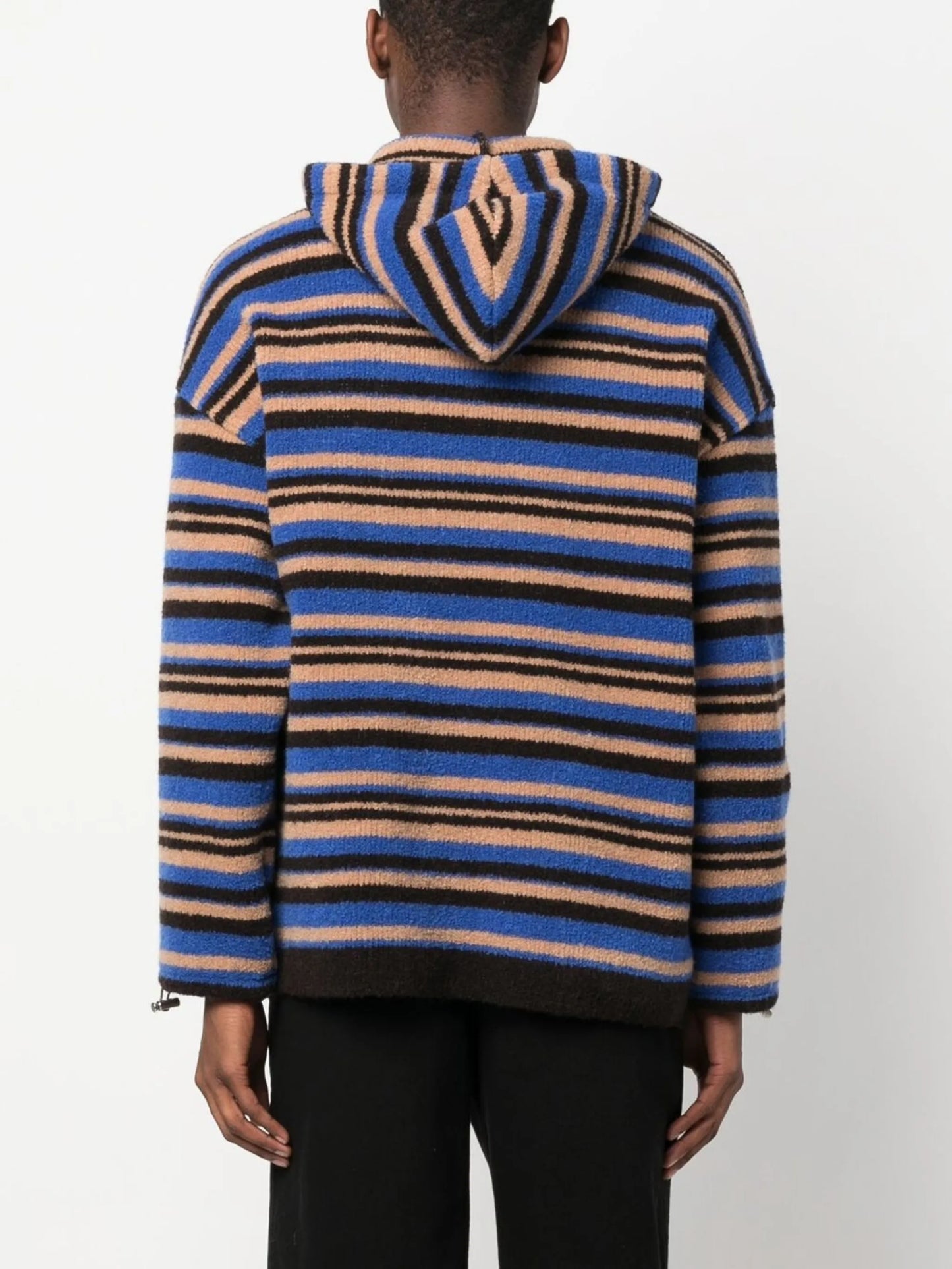 striped knitted hoodie