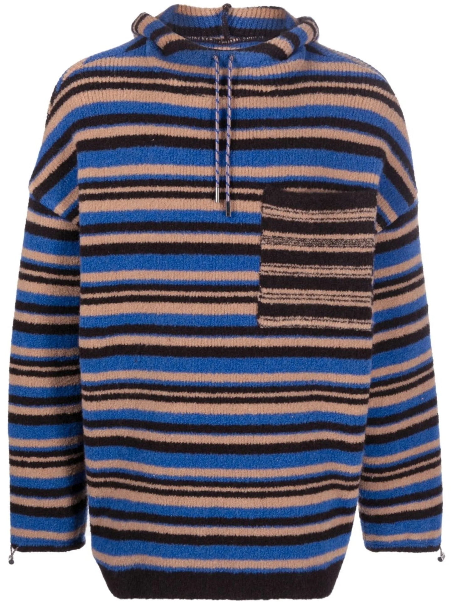 striped knitted hoodie