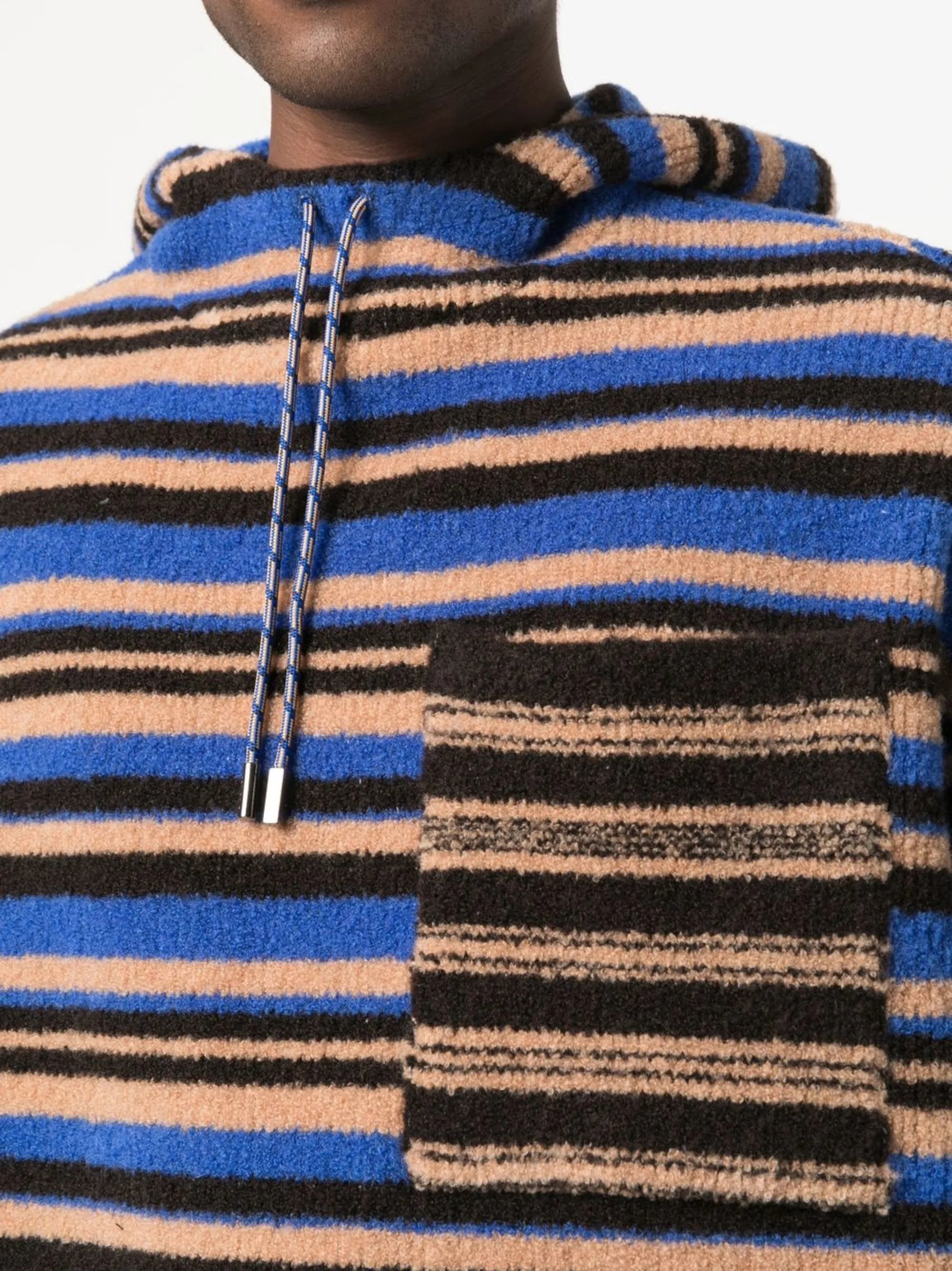 striped knitted hoodie