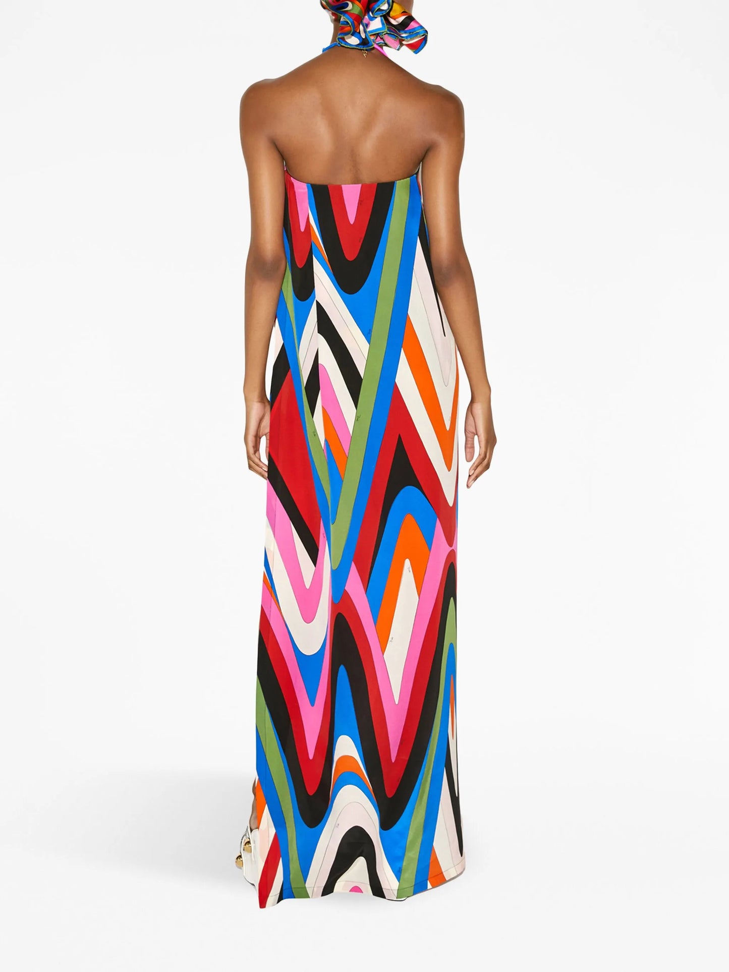 geometric-print maxi dress