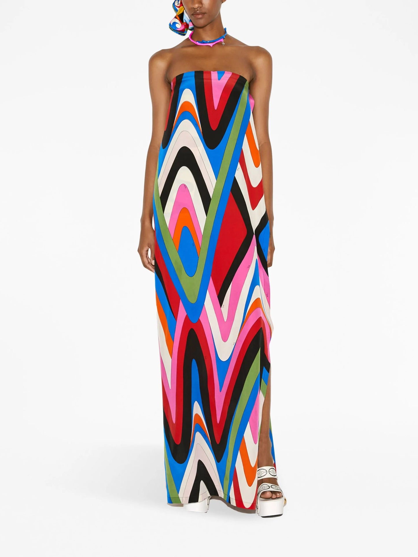 geometric-print maxi dress