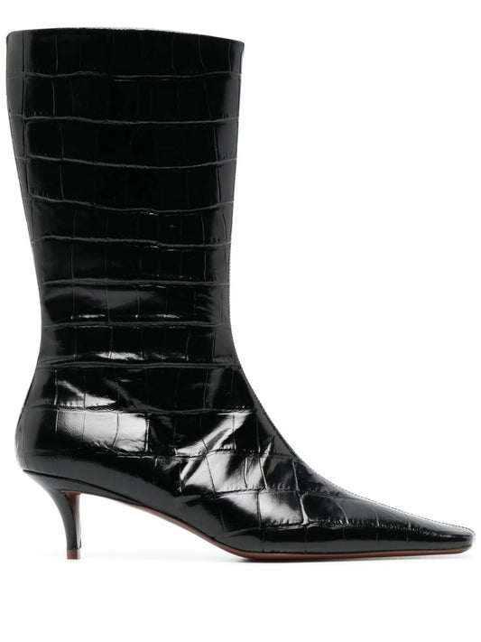 60mm crocodile-effect boots