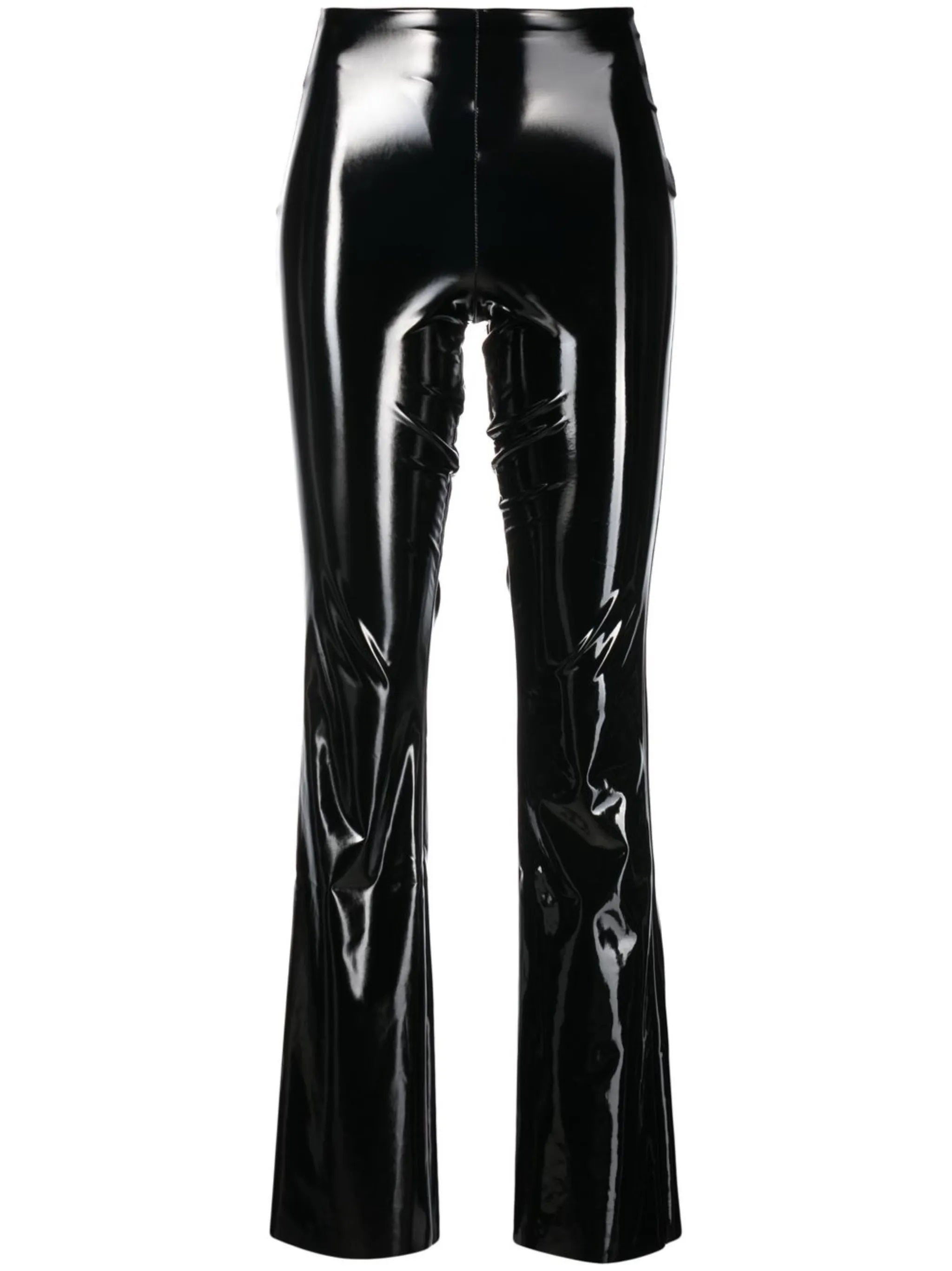 vinyl-effect flared leggings