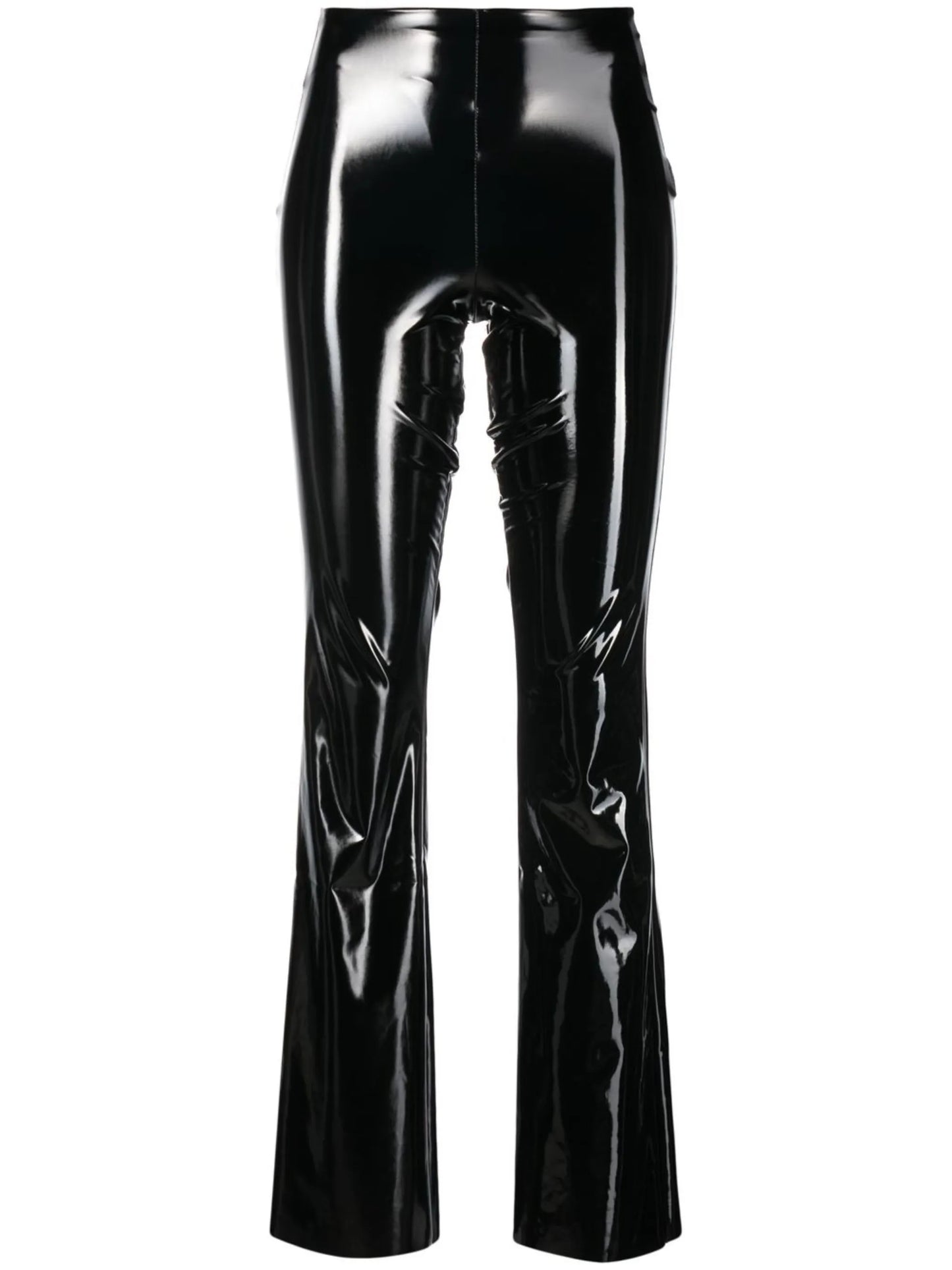 vinyl-effect flared leggings