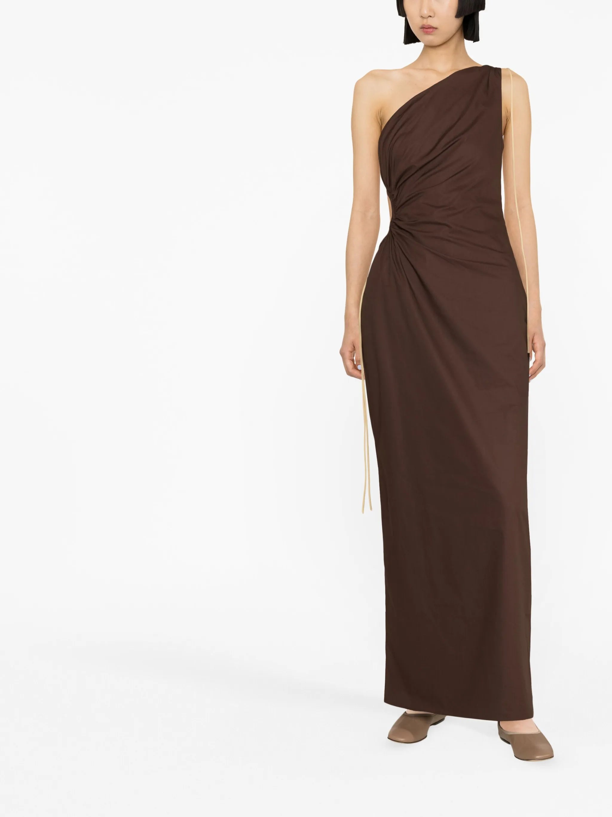 one-shoulder cut-out dress