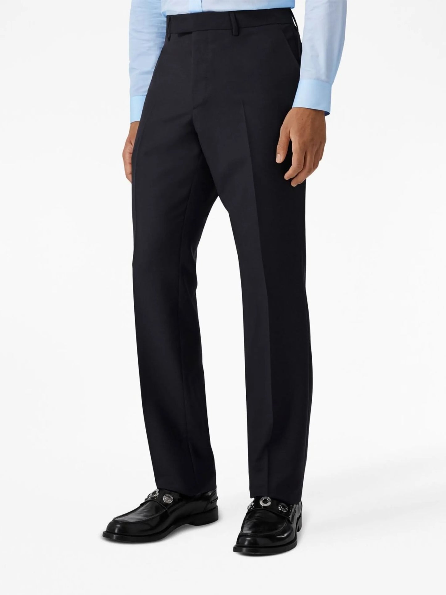 pressed crease tailored trousers