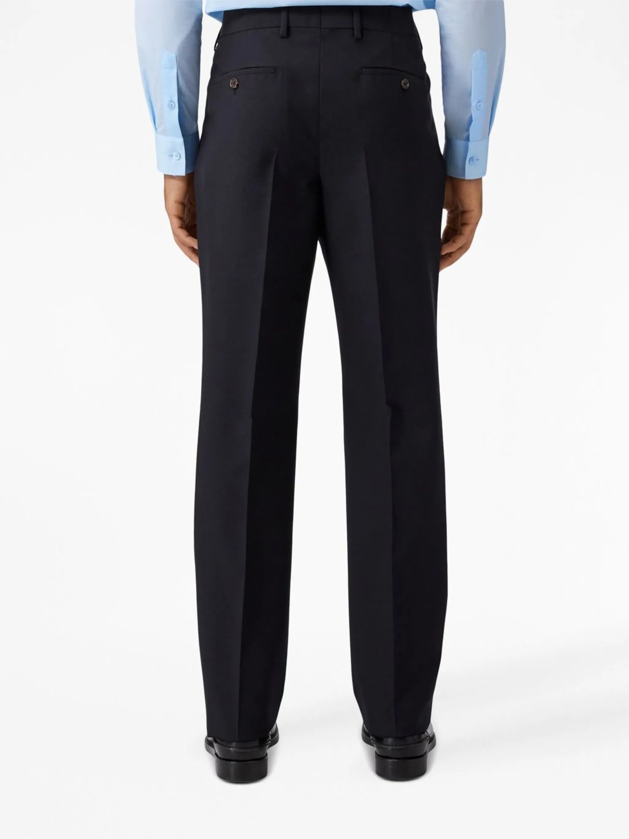 pressed crease tailored trousers
