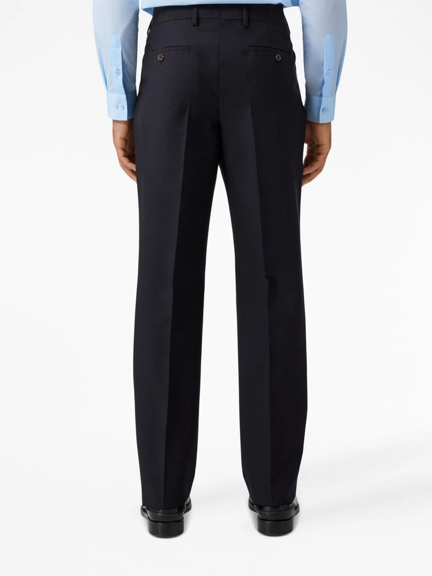 pressed crease tailored trousers
