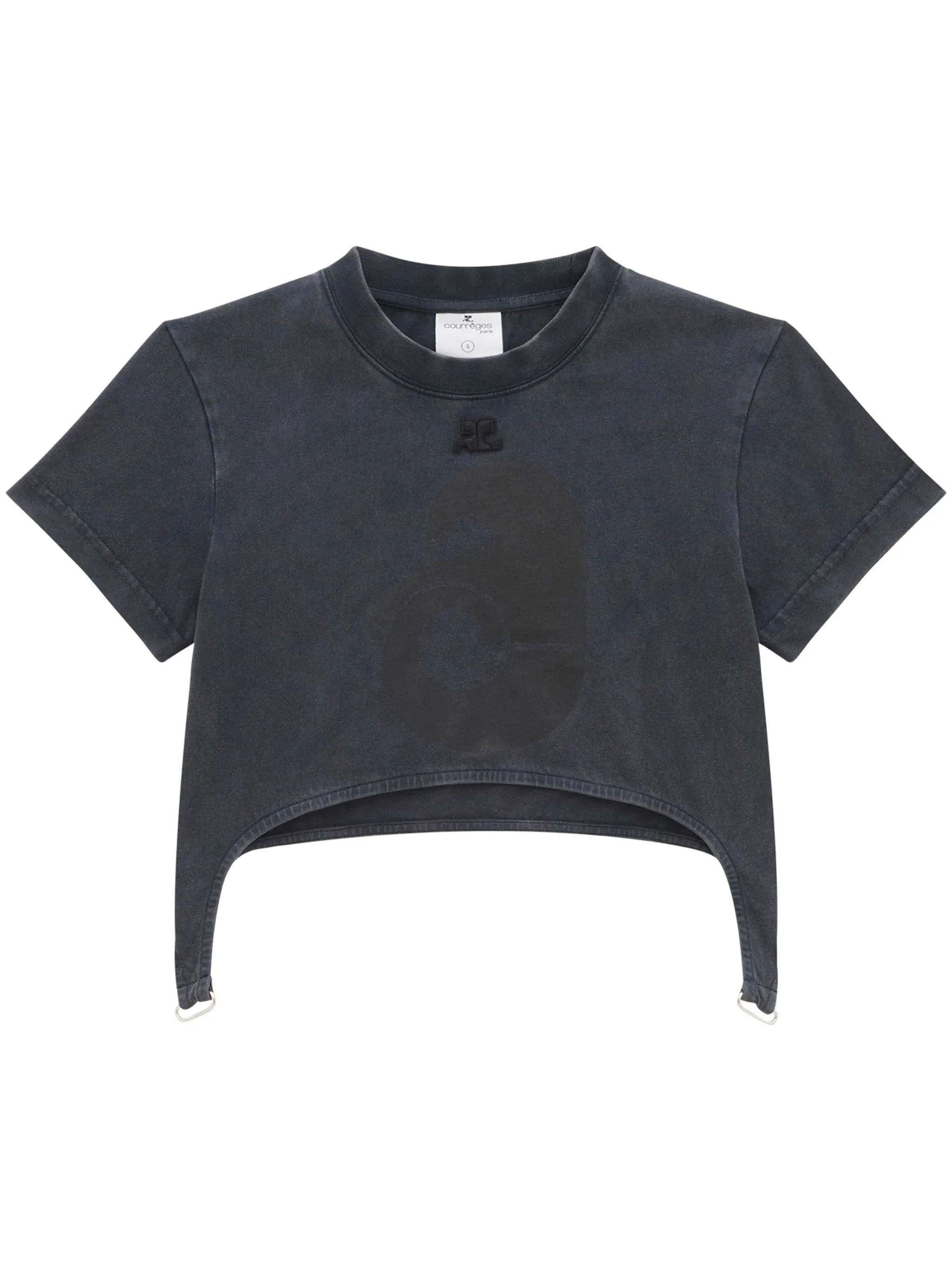 logo-patch cropped T-shirt