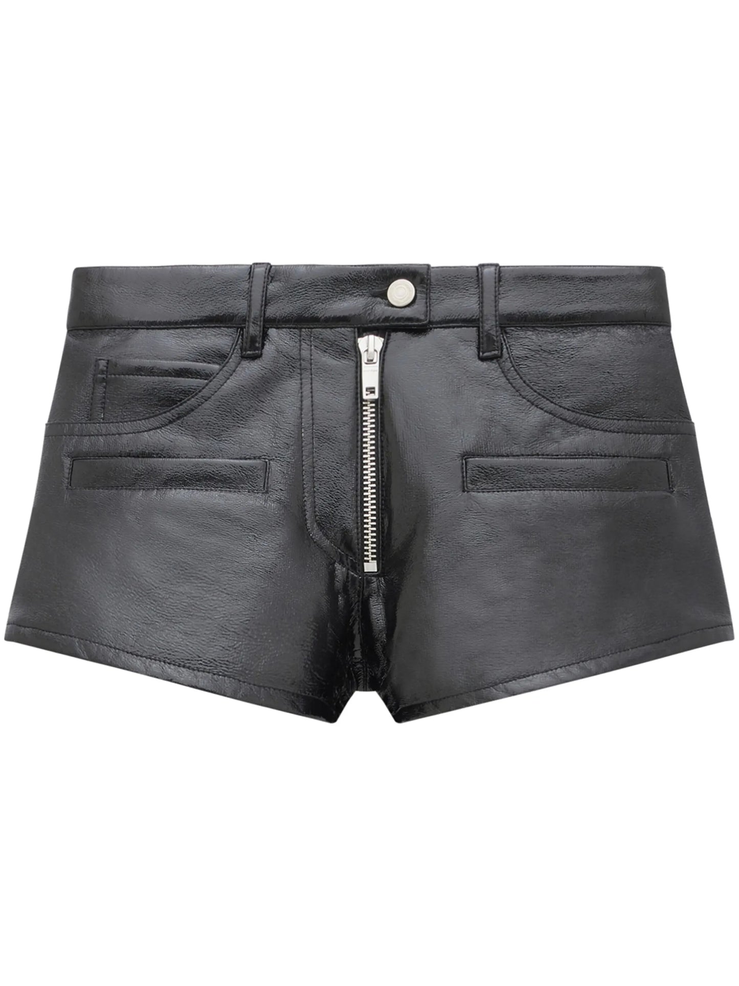 grained-texture mini shorts