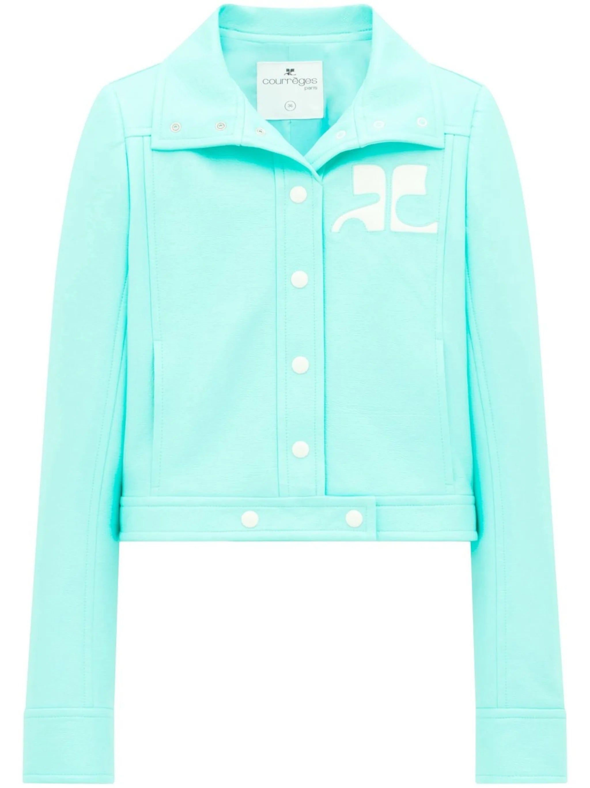 press-stud cotton-blend biker jacket