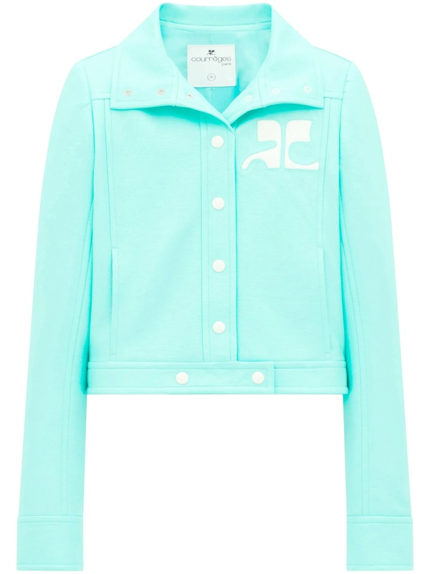 press-stud cotton-blend biker jacket