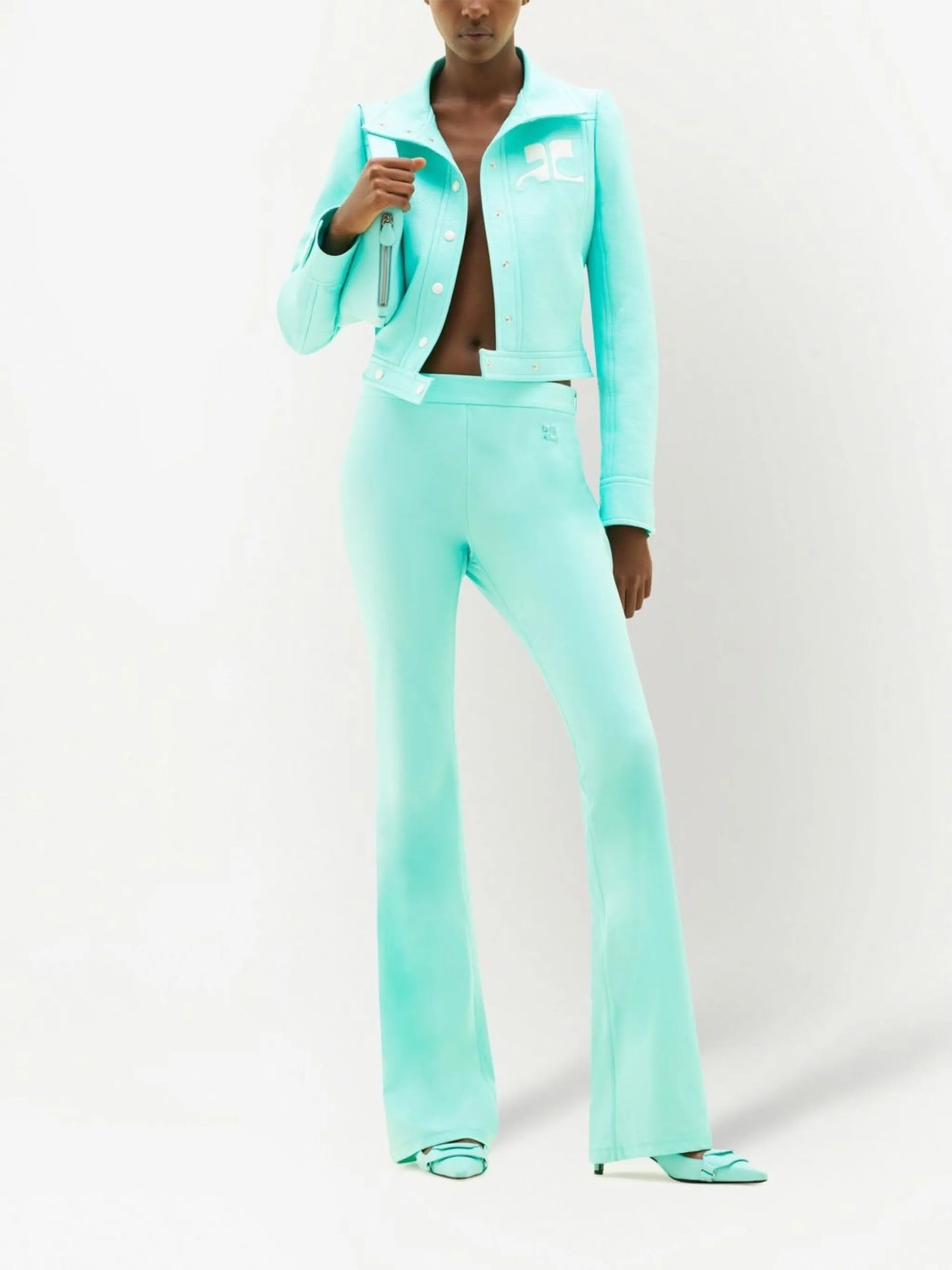 press-stud cotton-blend biker jacket