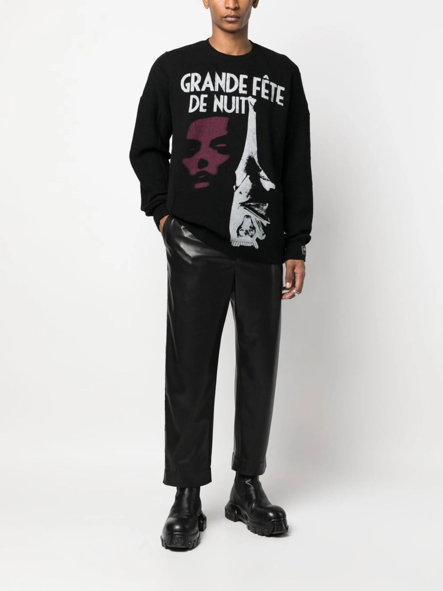 Grand Fete graphic print merino wool jumper