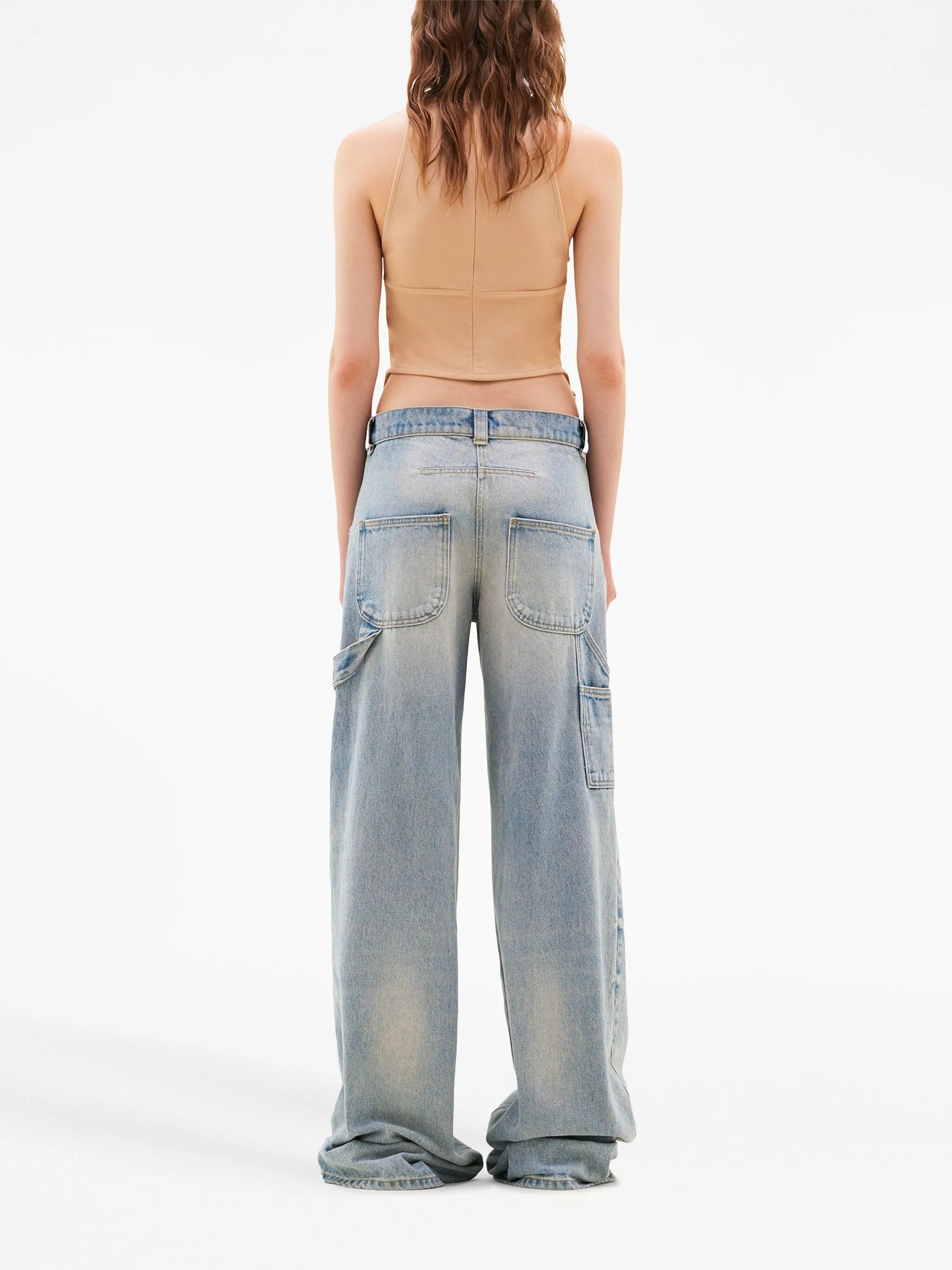 light-wash wide-leg jeans