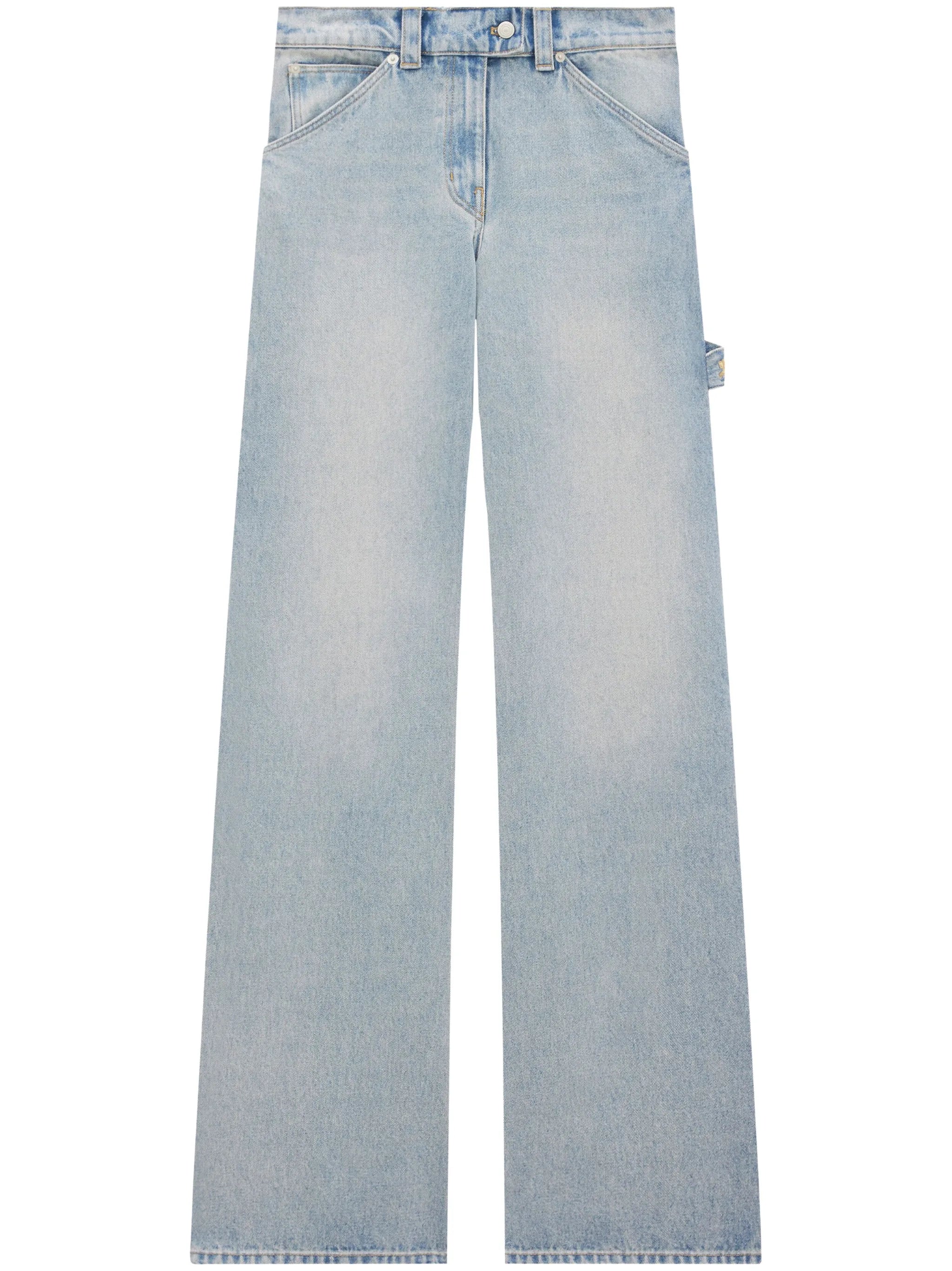 light-wash wide-leg jeans
