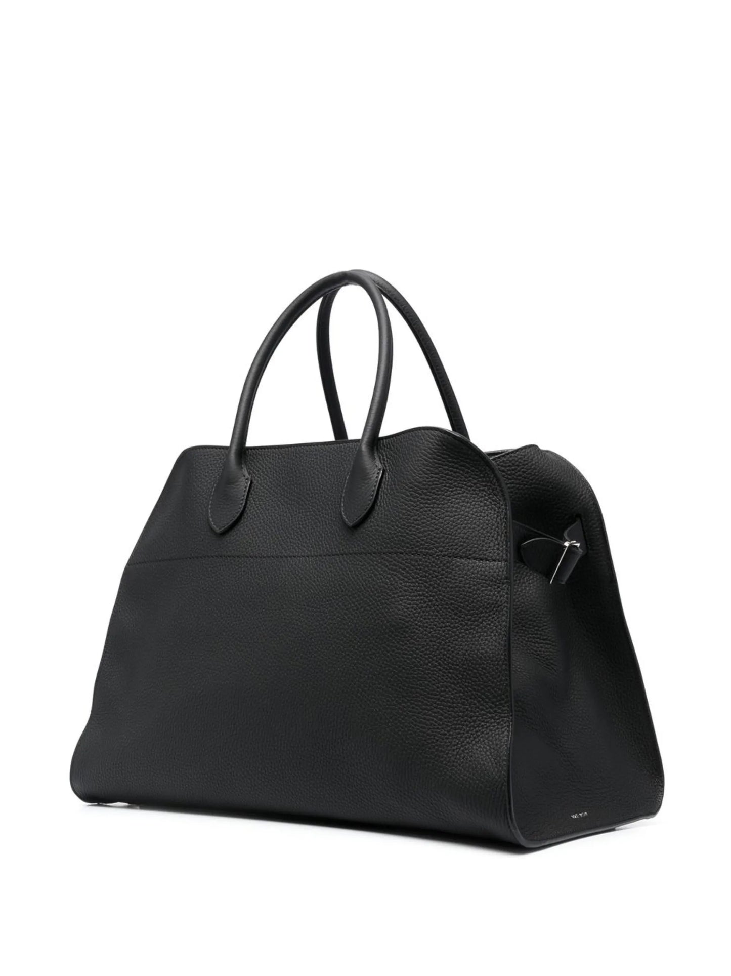 grained leather tote bag