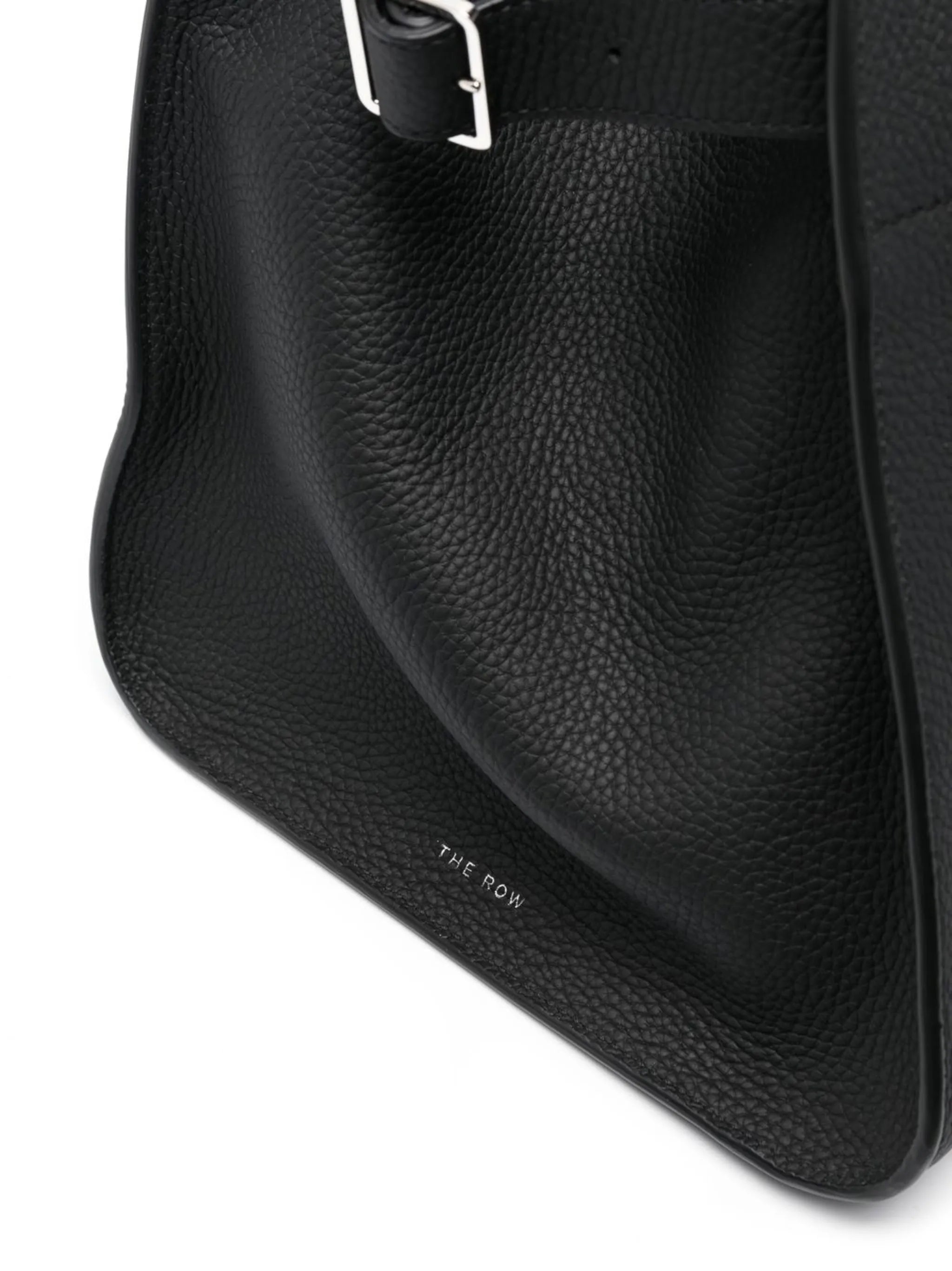 grained leather tote bag