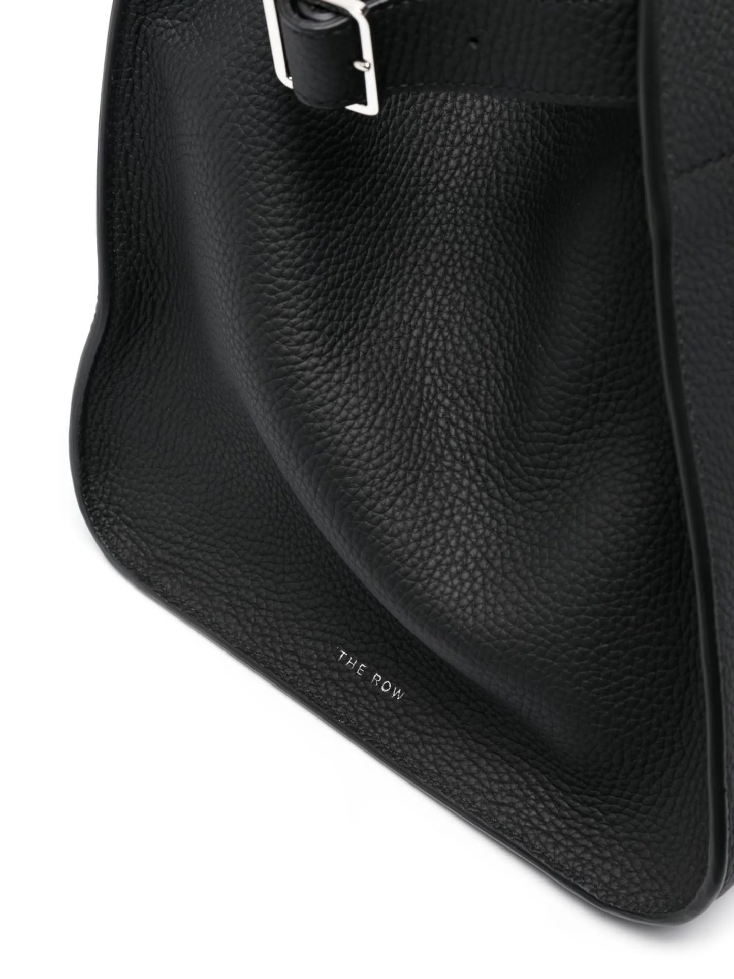 grained leather tote bag