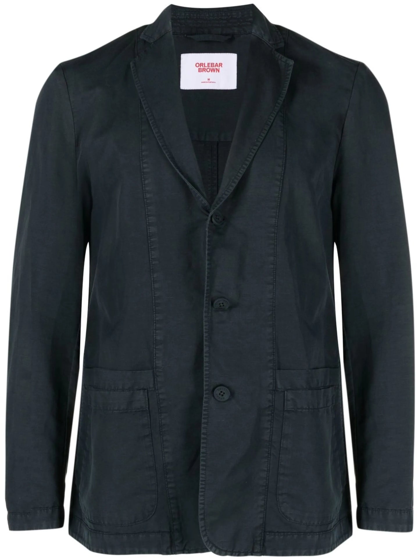 single-breasted linen-cotton blazer