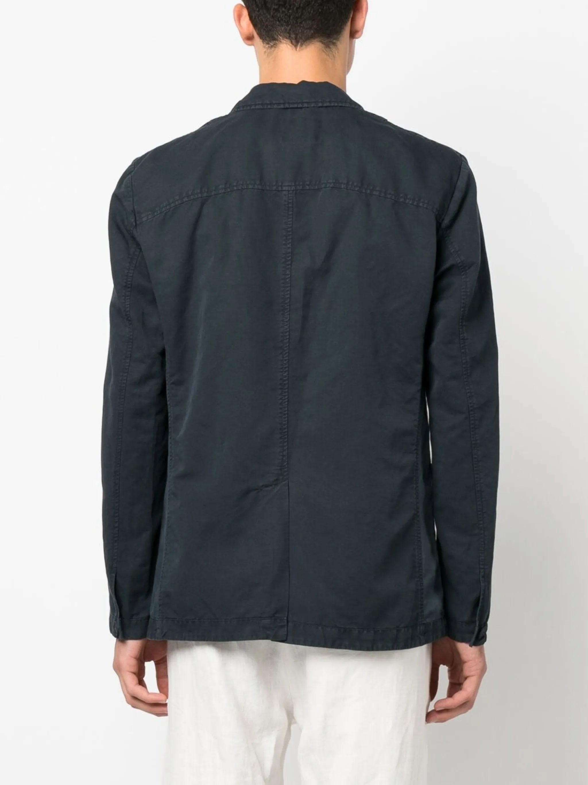 single-breasted linen-cotton blazer
