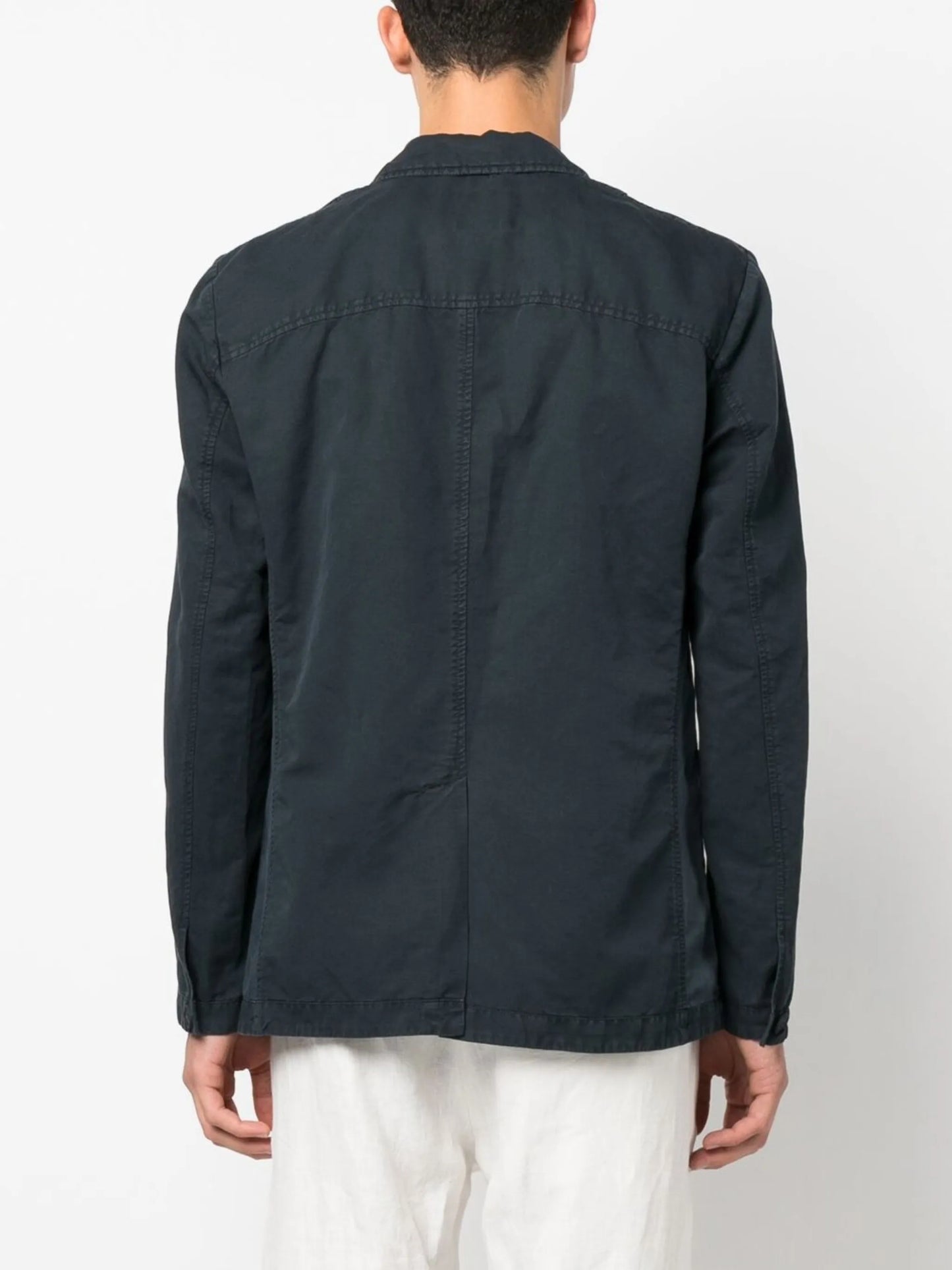 single-breasted linen-cotton blazer