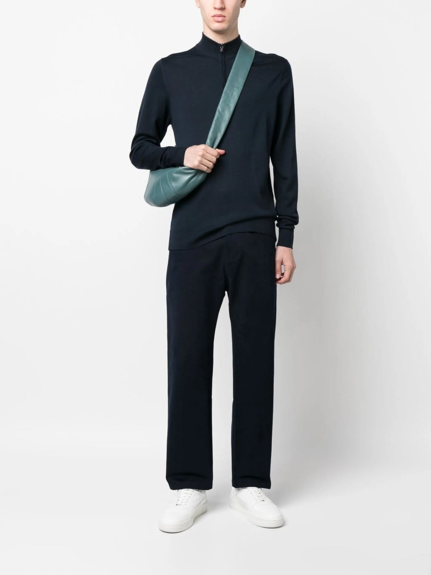 high-neck long-sleeve jumper