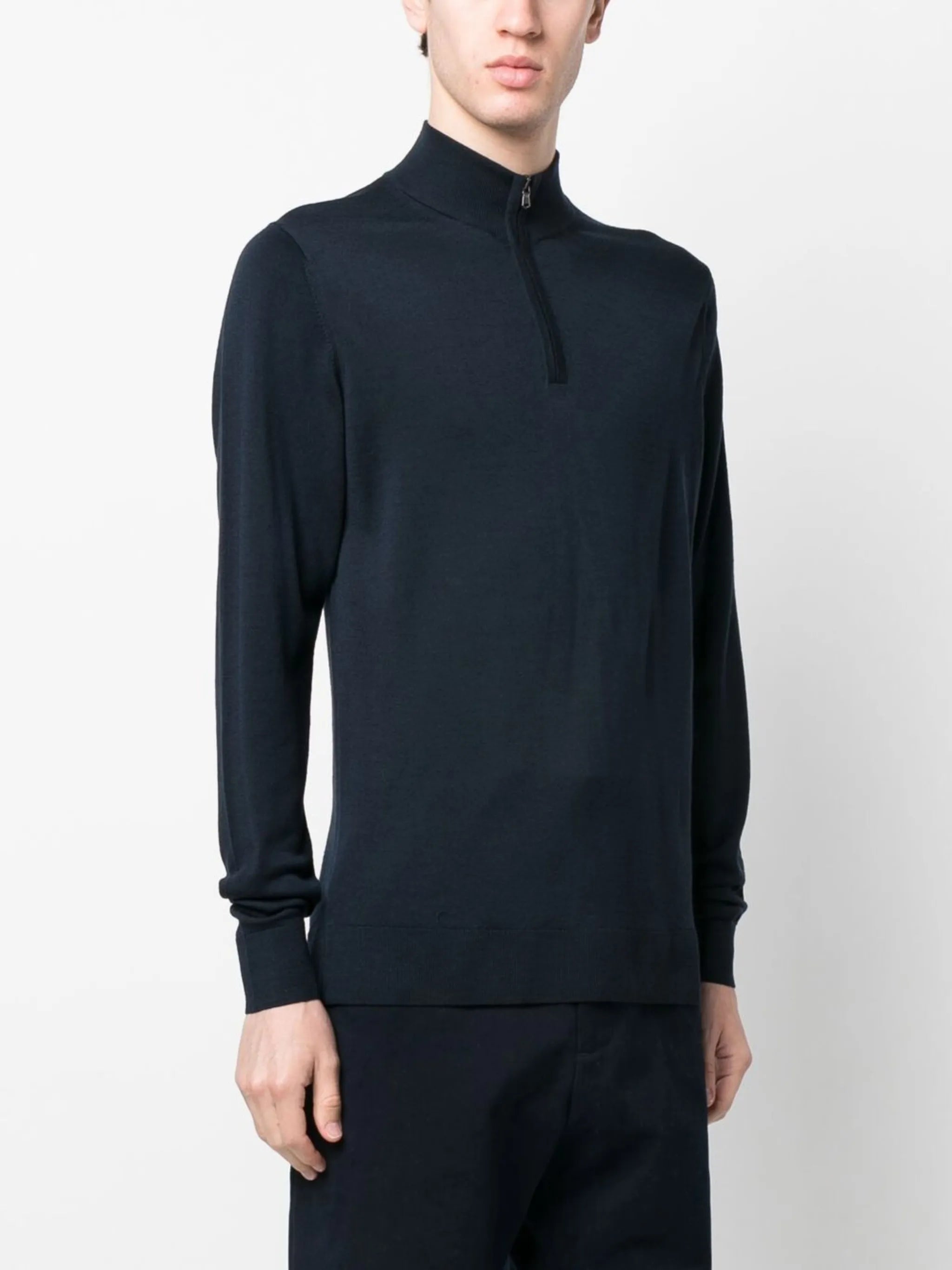high-neck long-sleeve jumper