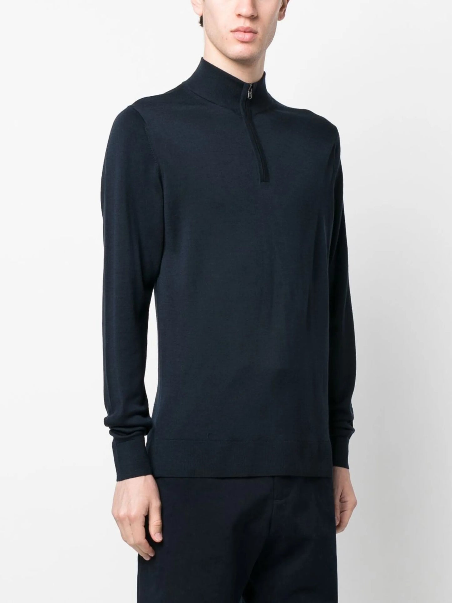 high-neck long-sleeve jumper