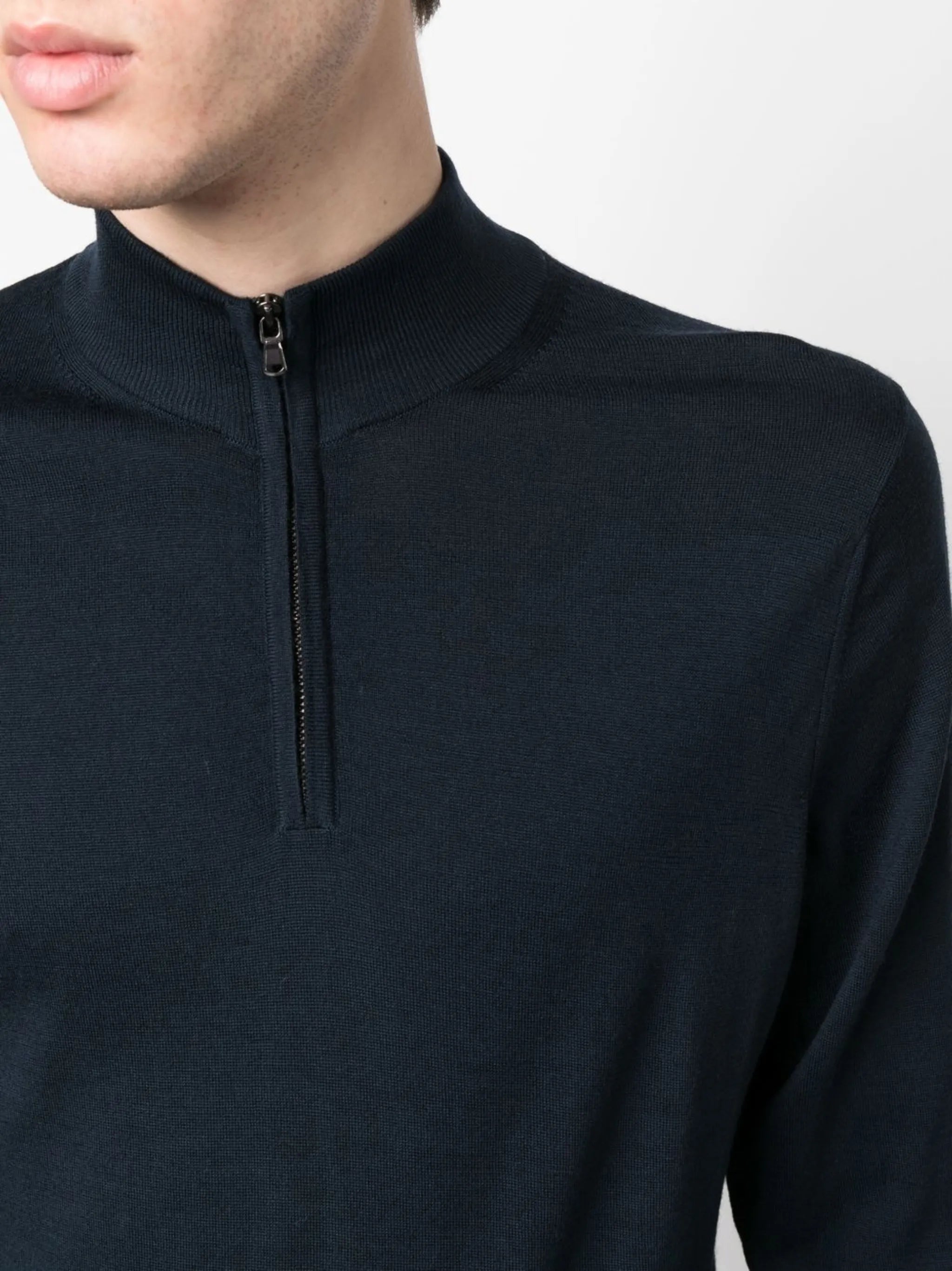 high-neck long-sleeve jumper
