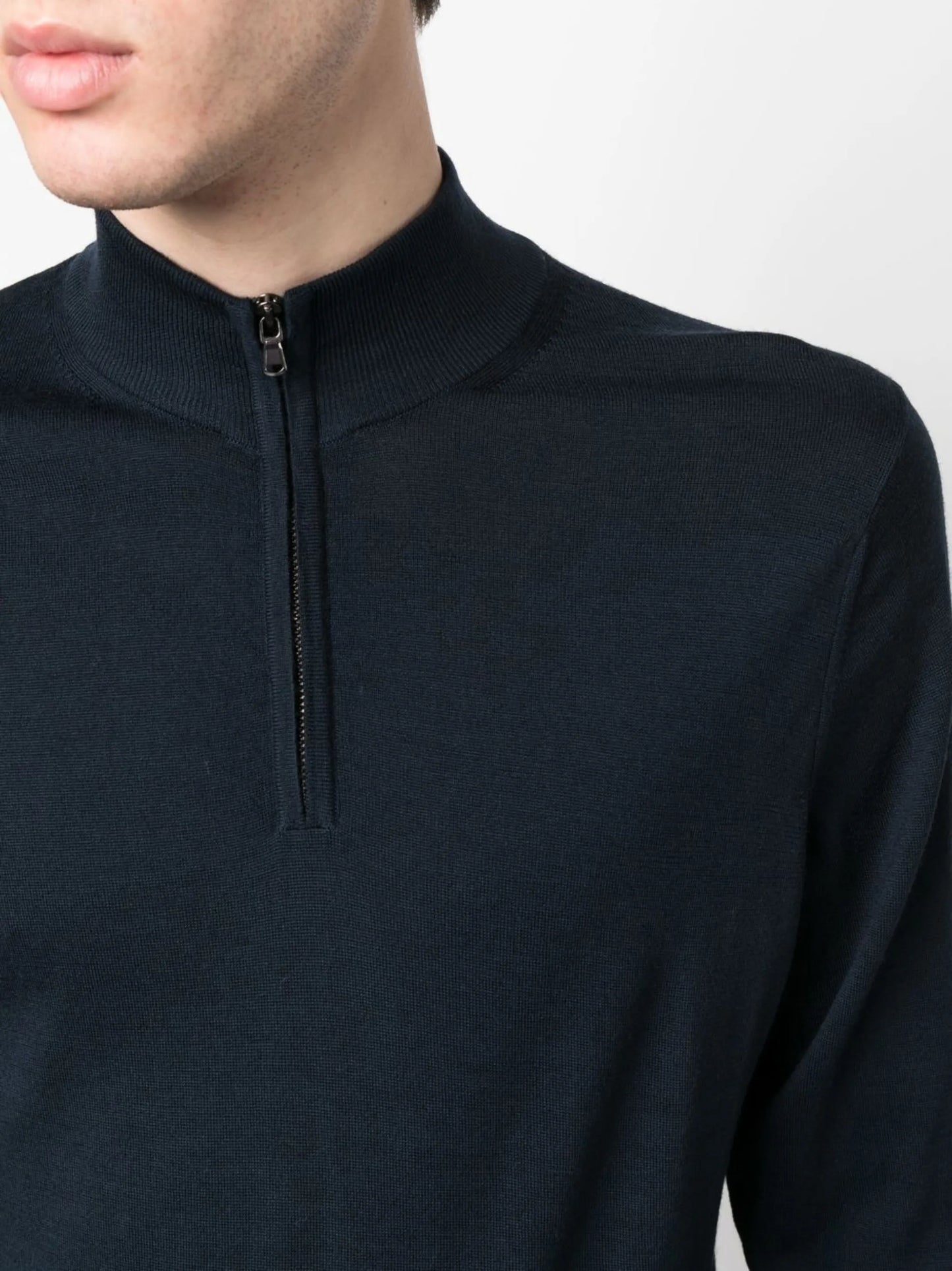 high-neck long-sleeve jumper