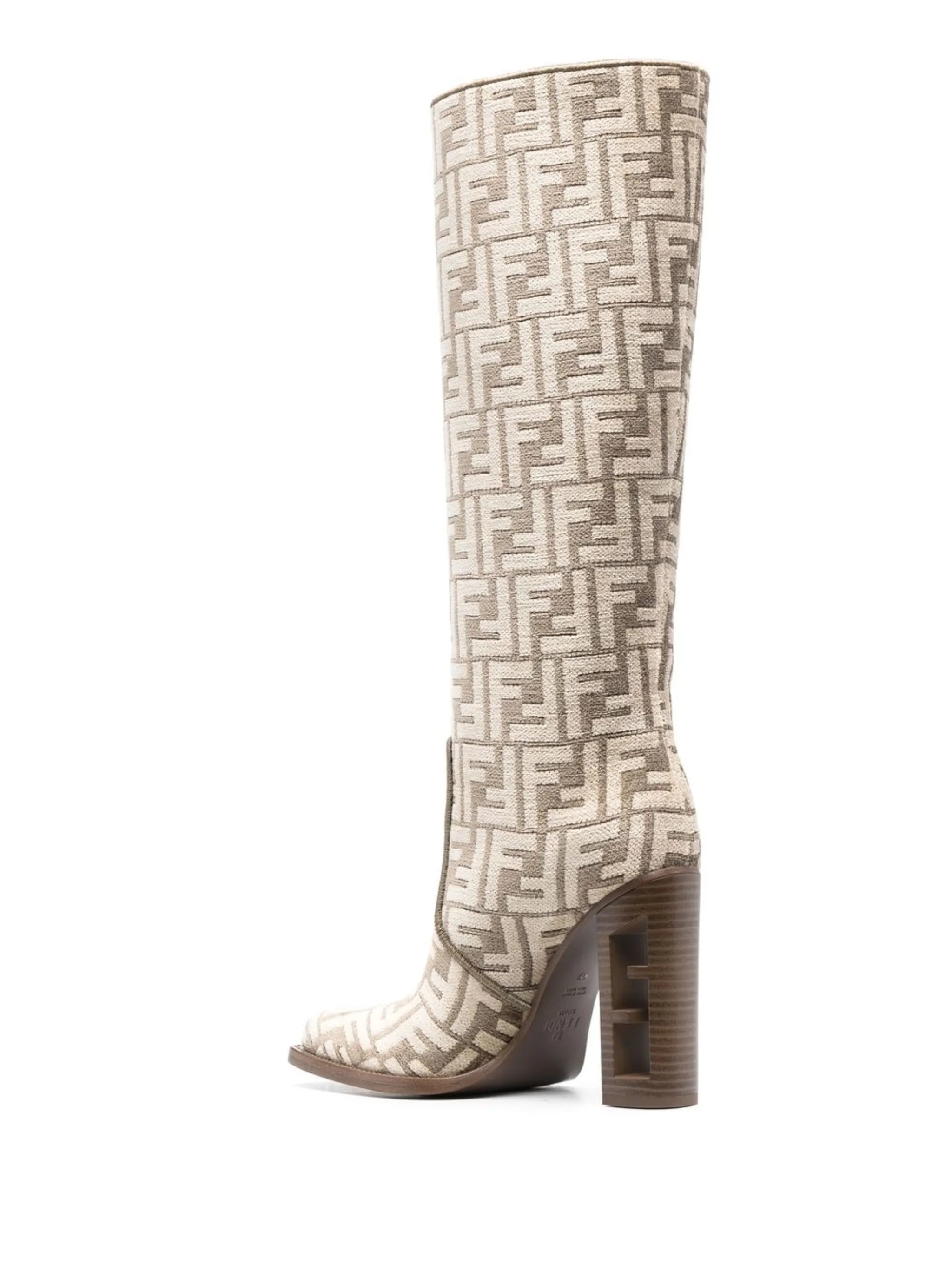 FF-print knee-length boots